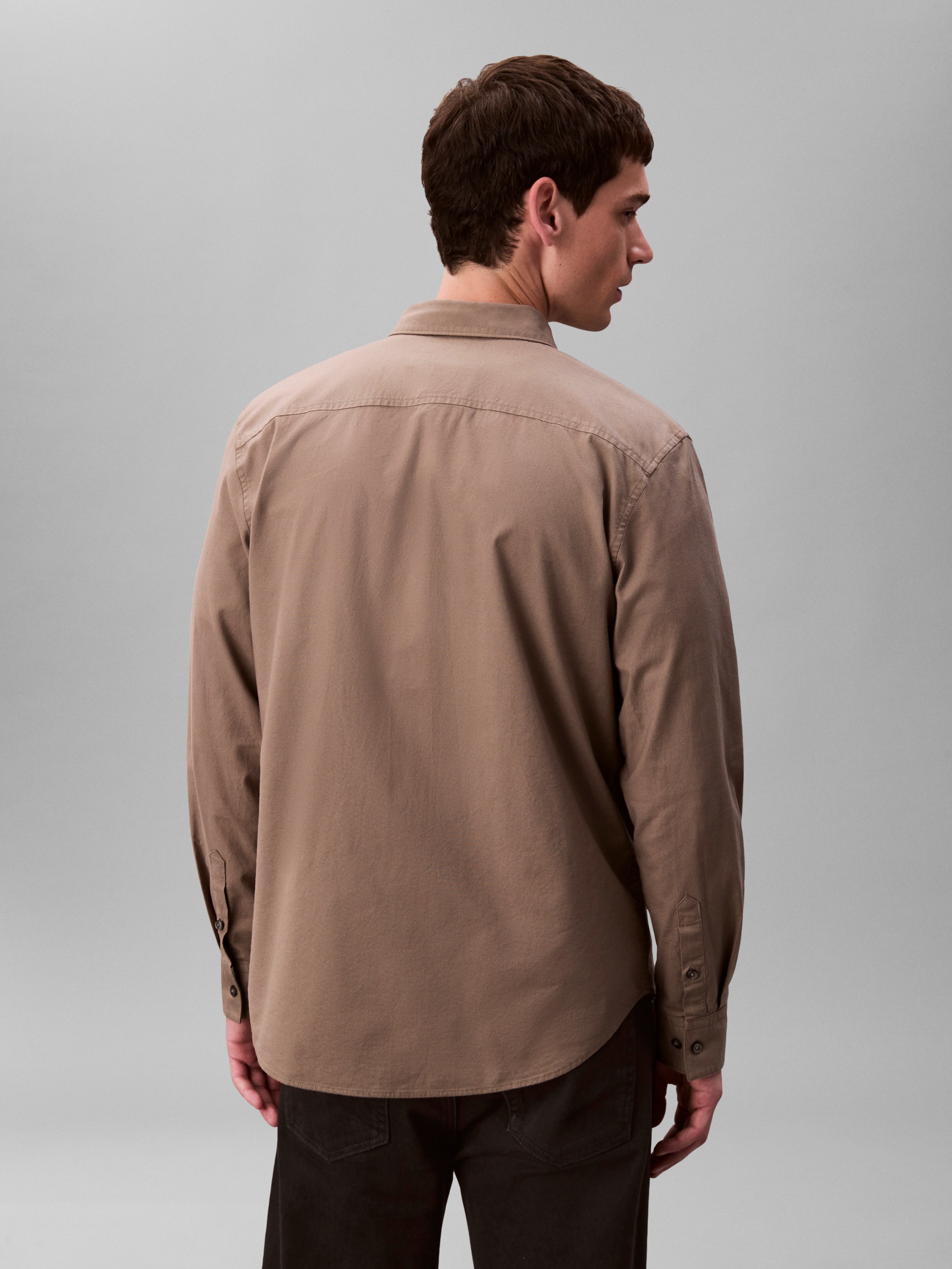 Calvin Klein Jeans Langarmhemd Button-Down-Kragen, Baumwoll-Stretch