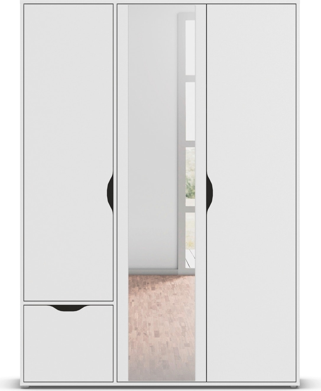 rauch Drehtürenschrank »Kleiderschrank Schrank Garderobe Wäscheschrank NARAI mit Schubladen« in 3 verschiedenen Ausstattungen BASIC/CLASSIC/PREMIUM,  Griffausfräsungen für eine grifflose Optik TOPSELLER MADE IN GERMANY