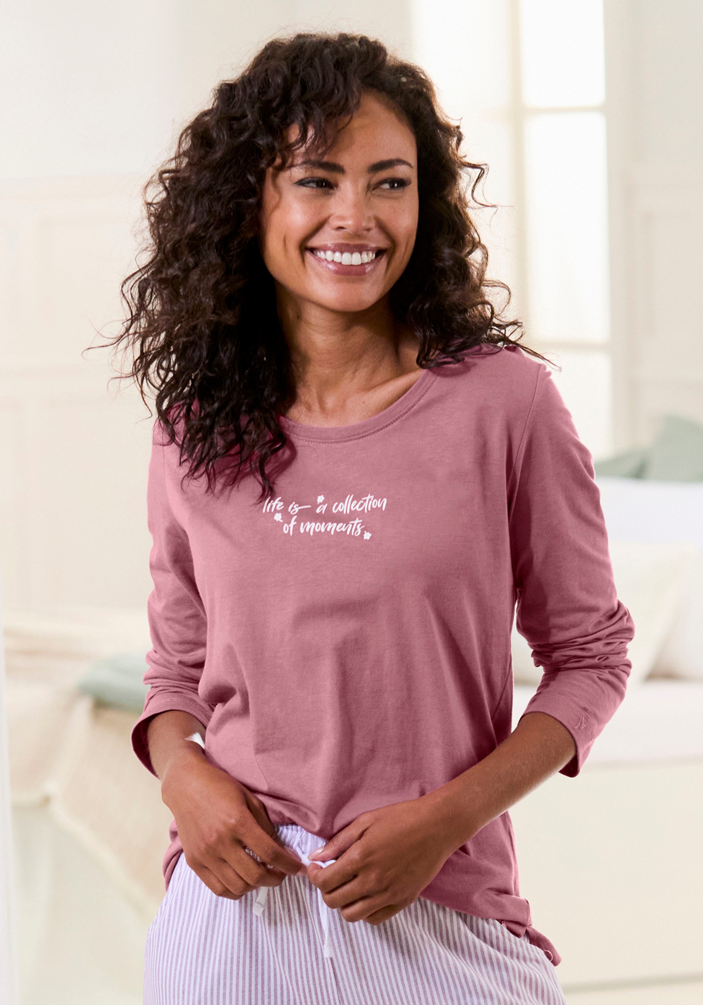 s.Oliver Pyjamaoberteil 1 tlg. mit Frontdruck