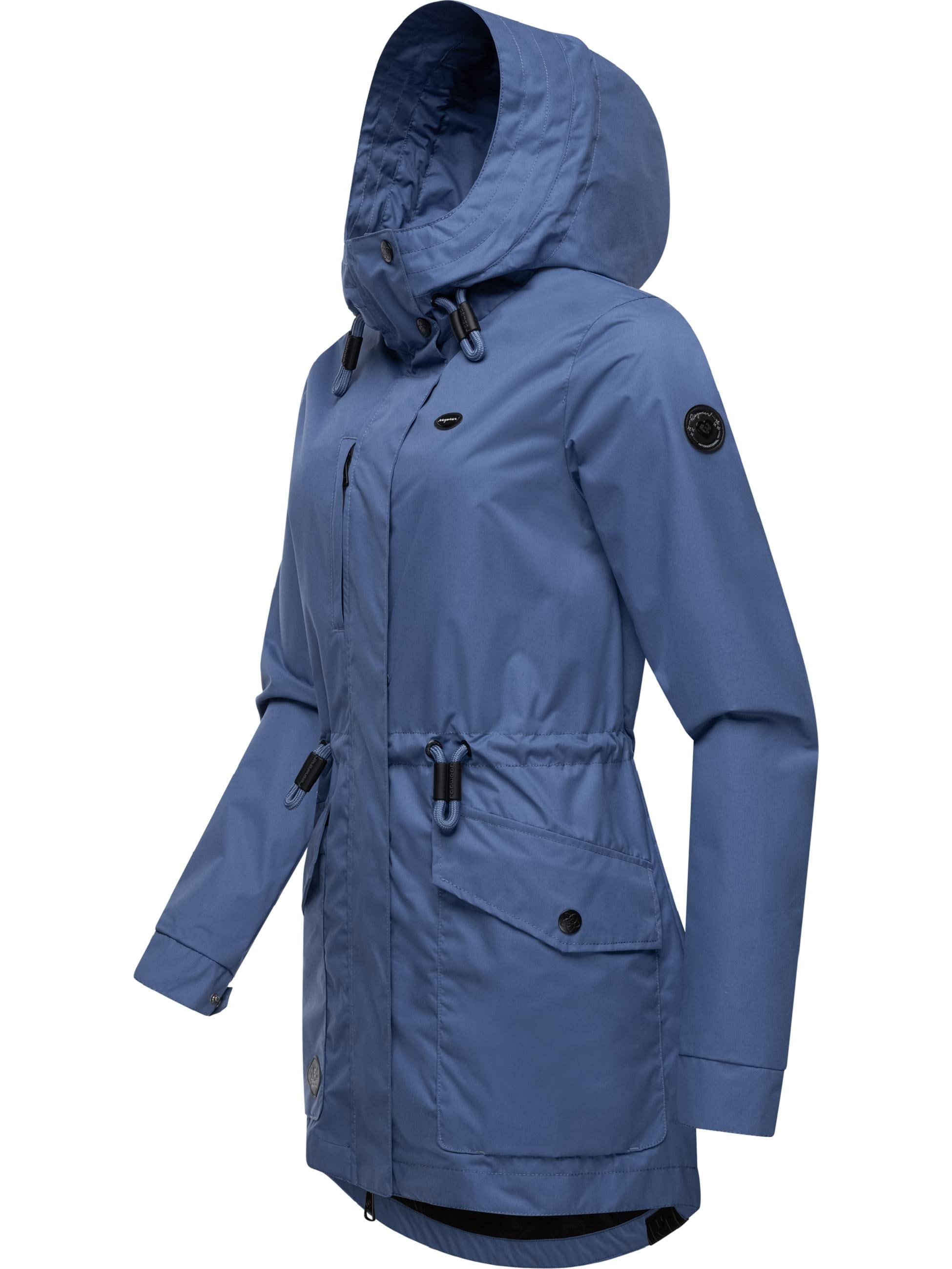 Ragwear Parka »Outdoorjacke Alysa«, mit Kapuze, stylische Damen Übergangsjacke mit Taillenzugband