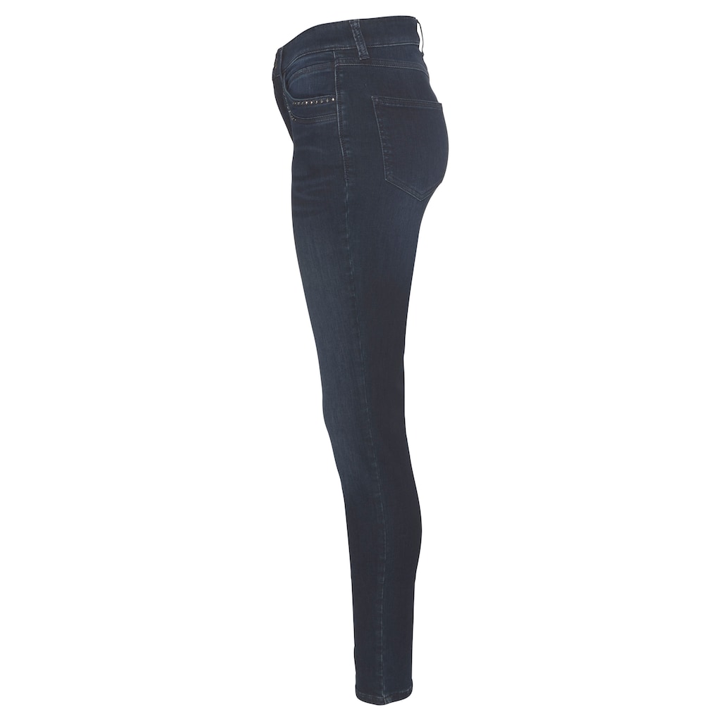 MAC Gerade Jeans »Mel-Glitter«, Mit Nietenbesatz an den vorderen Taschen