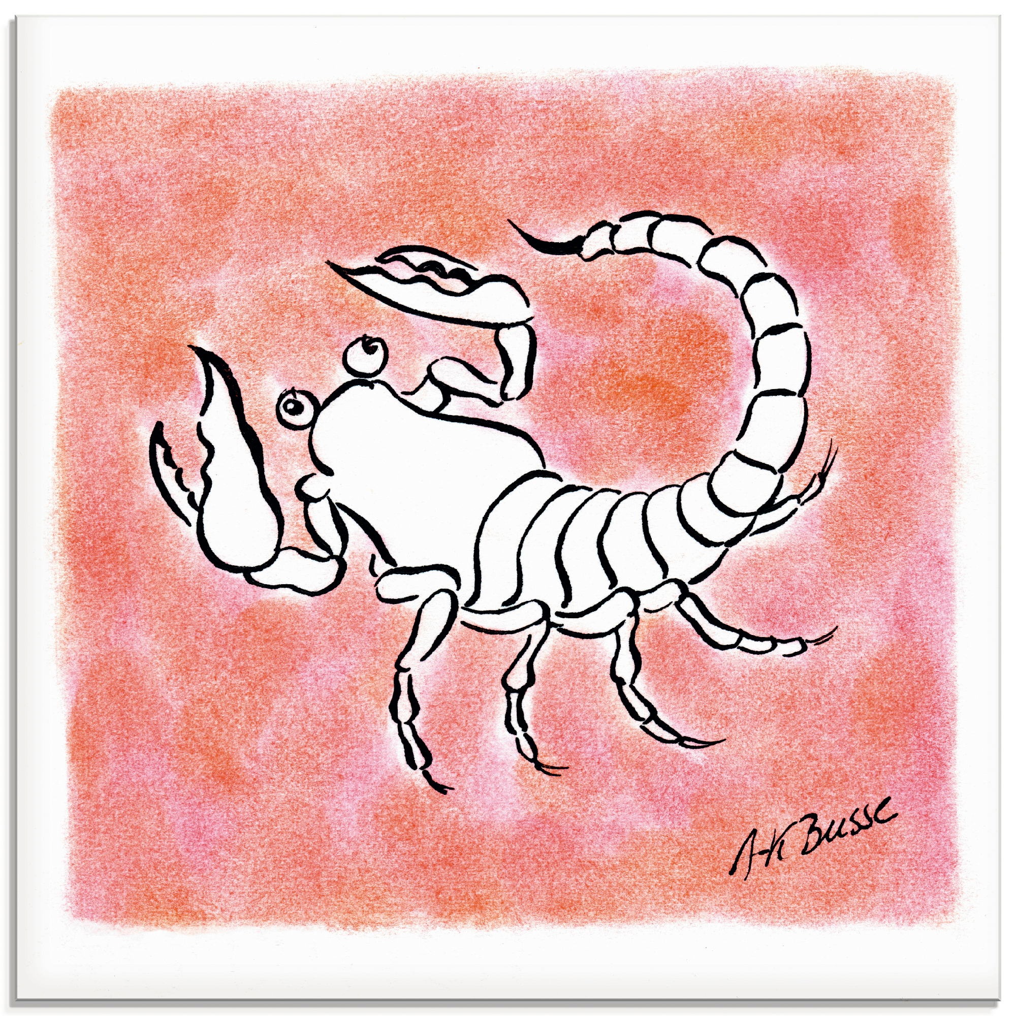 Artland Glasbild »Serie Sternzeichen Skorpion«, Sternzeichen, (1 St.)