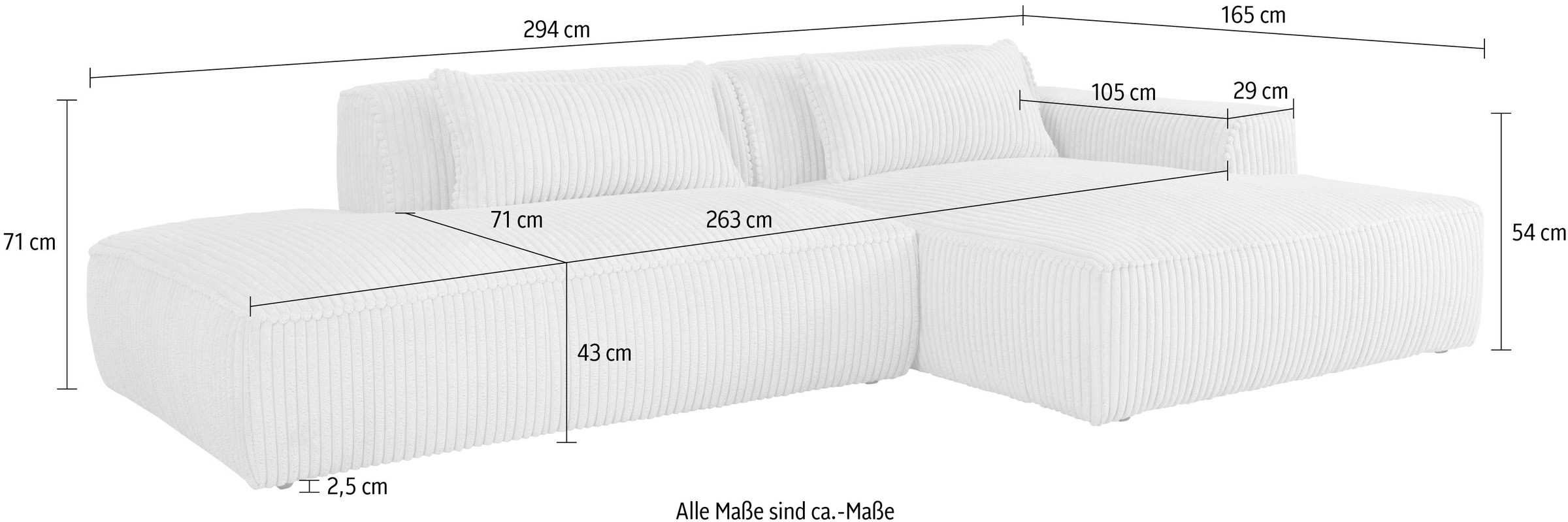 exxpo - sofa fashion Ecksofa »Billund modernes Designsofa, bequem und elegant, Breite 294cm, L-Form«