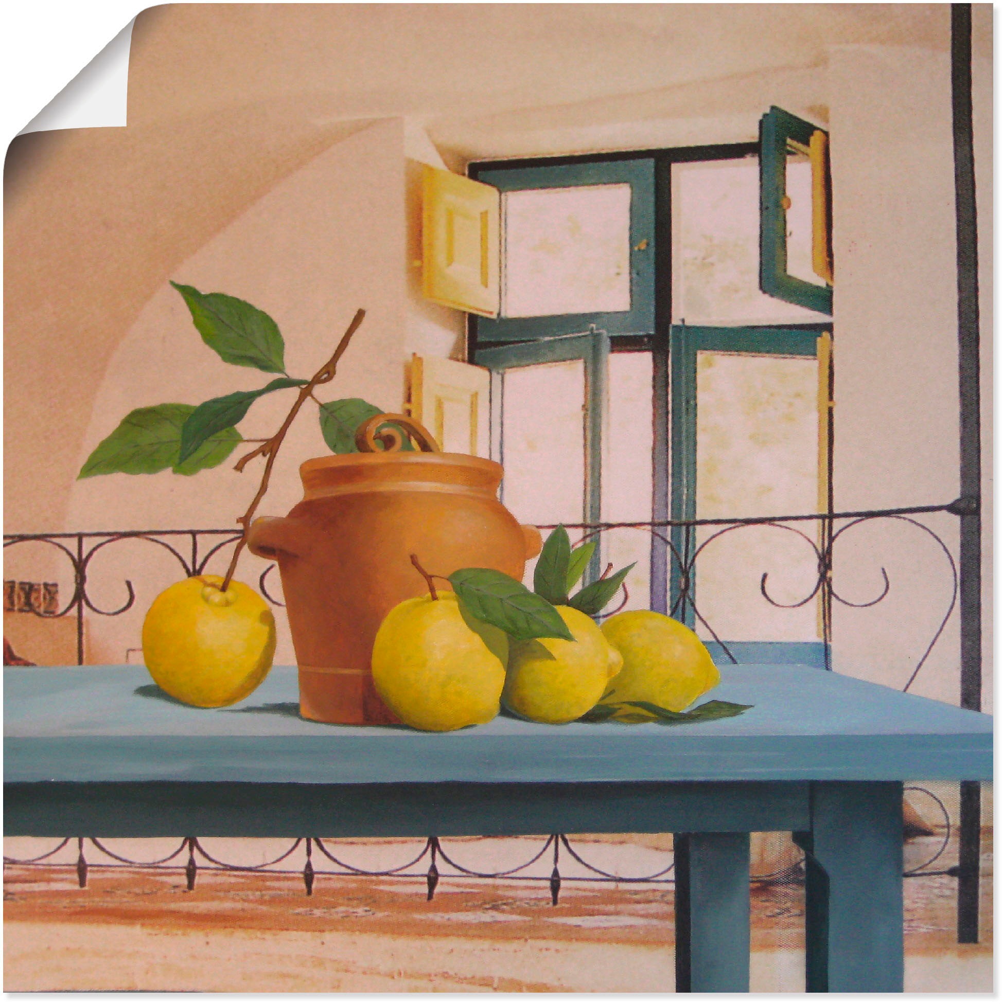 Artland Wandbild »Stillleben mit Zitronen«, Arrangements, (1 St.), in vielen Größen & Produktarten -Leinwandbild, Poster, Wandaufkleber / Wandtattoo auch für Badezimmer geeignet