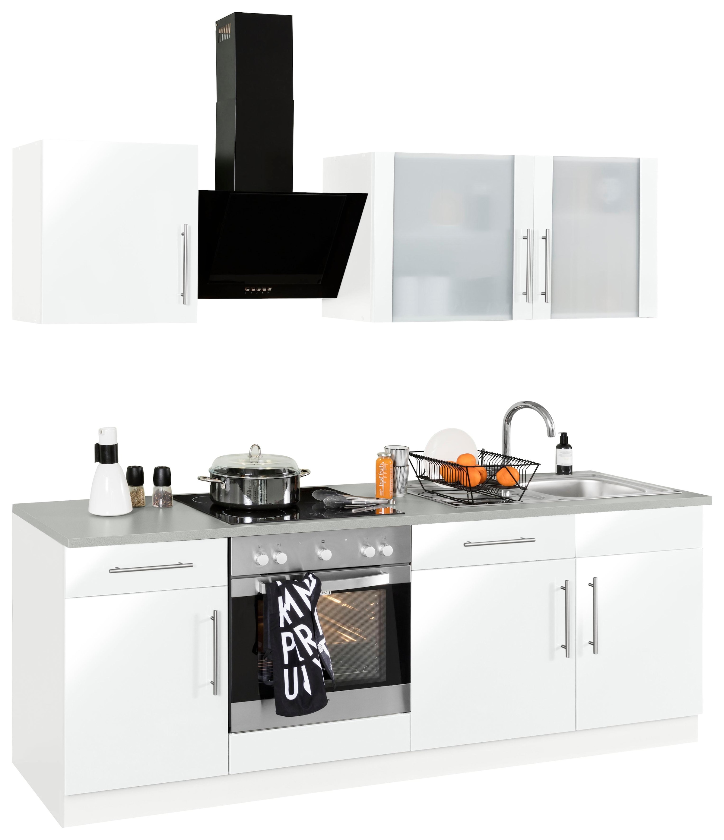 Online Küchenzeile im 220 OTTO Küchen cm »Cali«, E-Geräte, wiho Shop Breite ohne