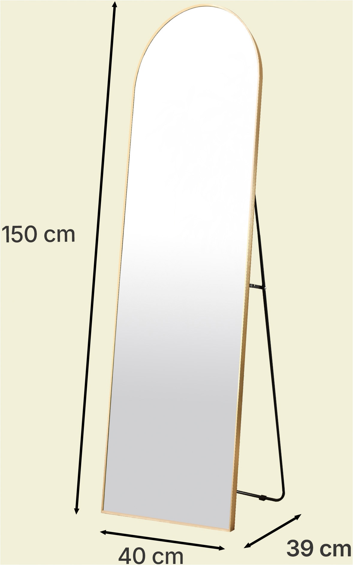OTTO home Spiegel »Standspiegel Addrik, wahlweise in 2 Größen 150x40cm oder 180x60cm« Ganzkörperspiegel mit Sicherheitsglas, in verschiedenen Farben