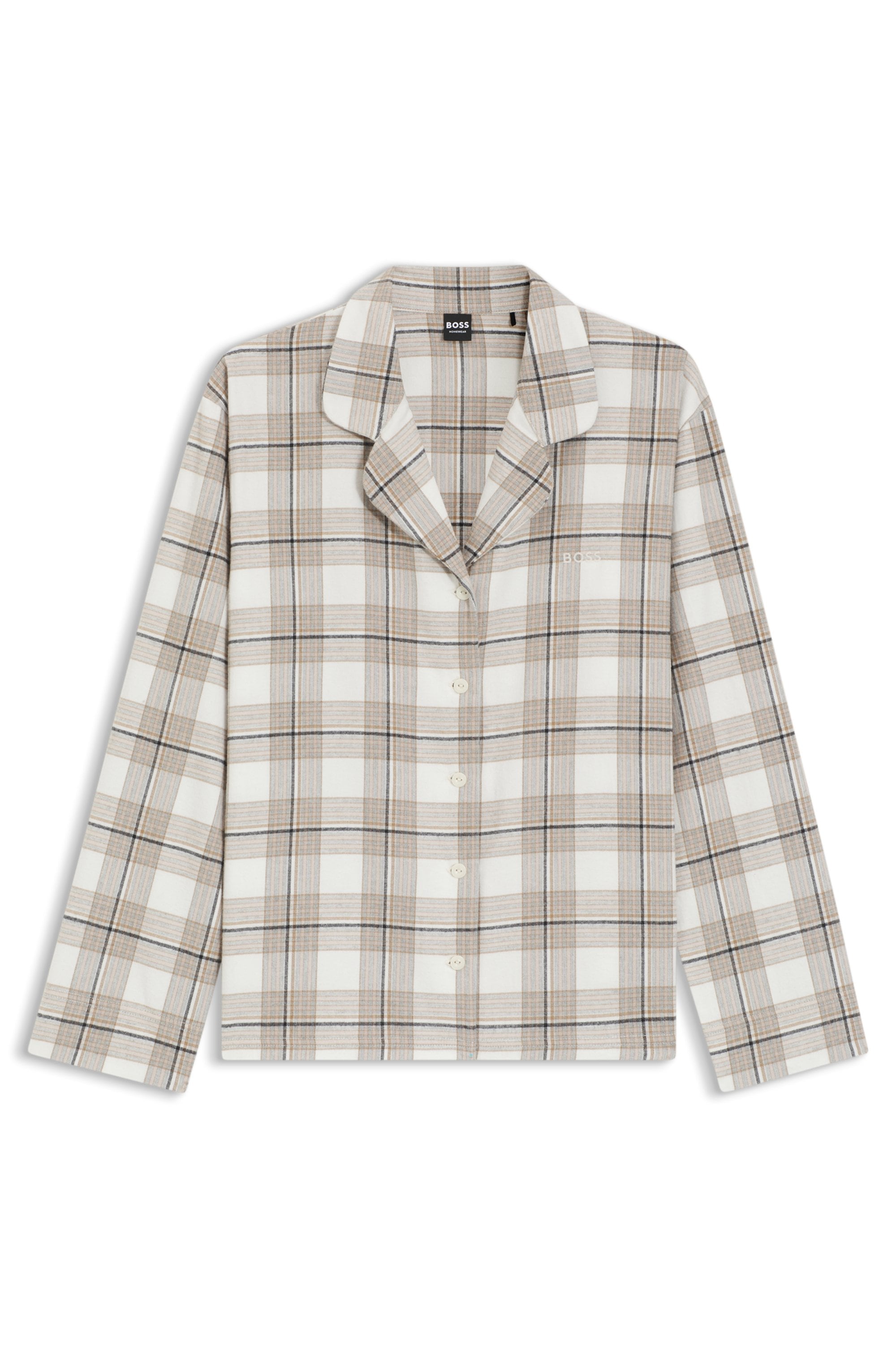 BOSS Pyjamaoberteil »Holiday«, kariert, aus weichem Flanell, normale Passform