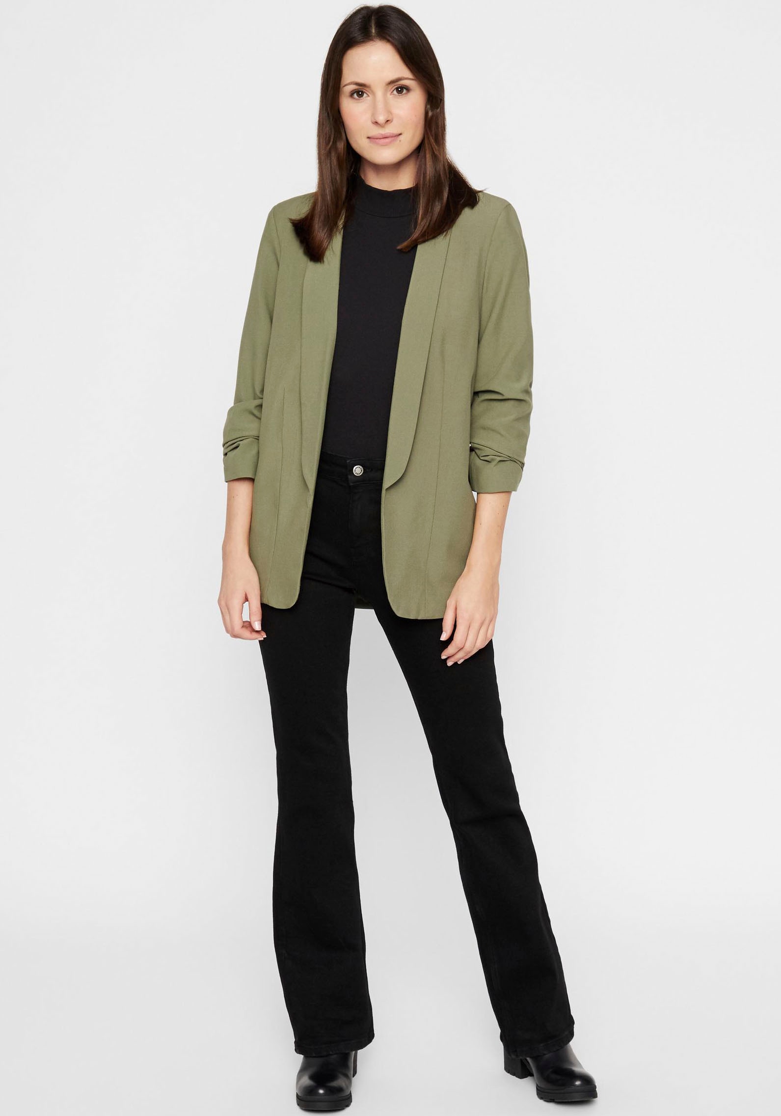 pieces Blusenblazer »PCBOSELLA 3/4 BLAZER NOOS«, mit Faltendetail am Ärmel
