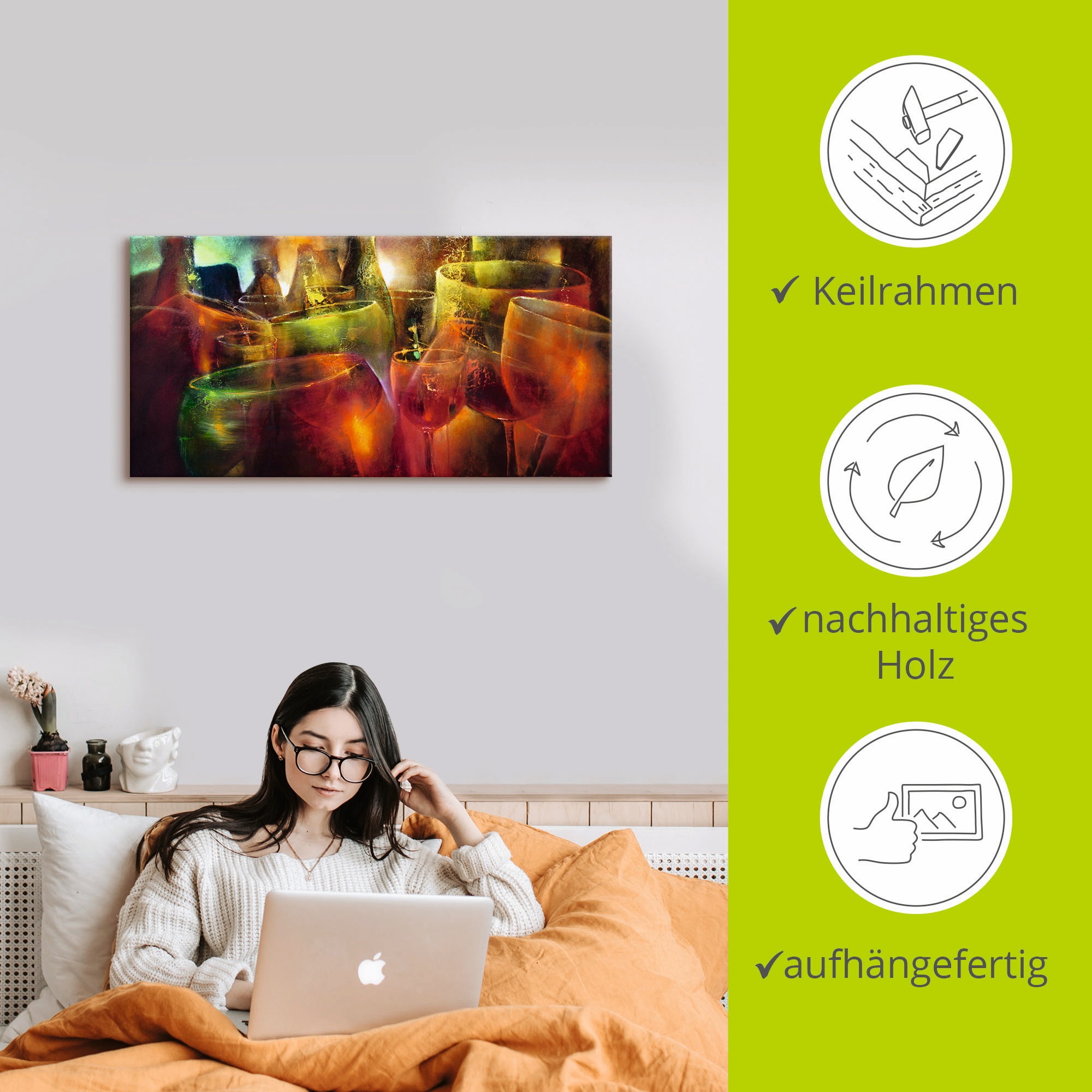 Artland Wandbild »Zu später Stunde«, Getränke, (1 St.), als Leinwandbild, Poster, Wandaufkleber in verschied. Größen