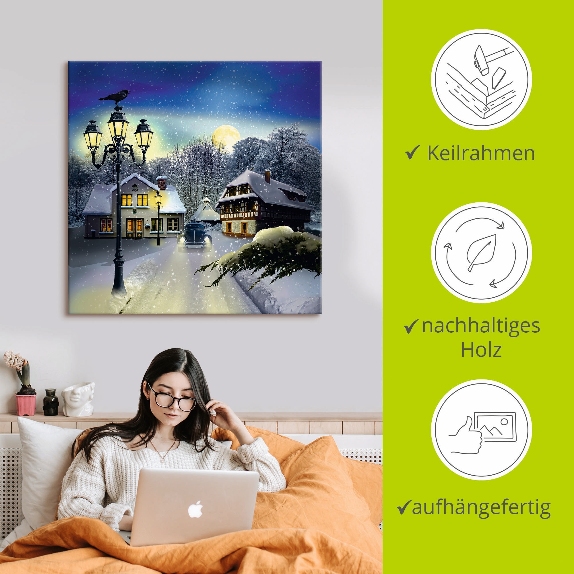 Artland Wandbild »Winterzeit«, Vier Jahreszeiten, (1 St.), als Leinwandbild, Poster, Wandaufkleber in verschied. Größen