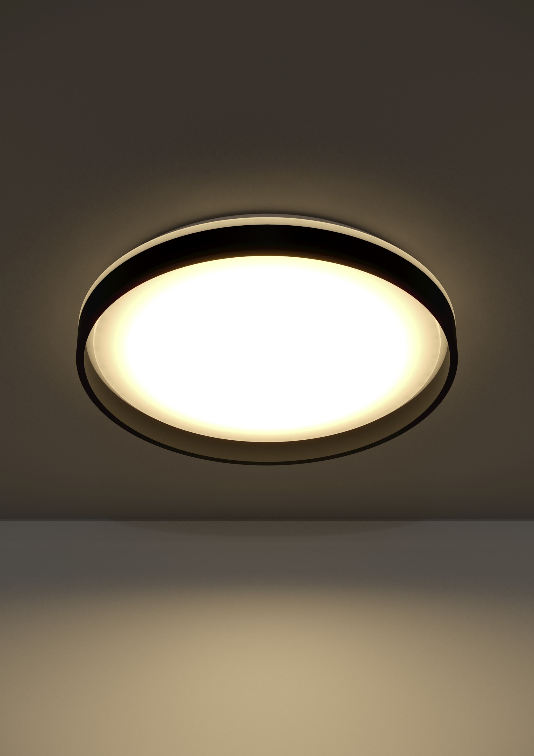 EGLO LED Deckenleuchte »MOSCHETTINO-Z Deckenlampe, Disco-Modus, ZigBee 3.0, Wohnzimmerlampe« LED-Modul 1 Stk. RGB | warmweiß - kaltweiß Fernbedienung inkl., App / Sprachsteuerung Alexa, H:7,9cm x D:49,1cm