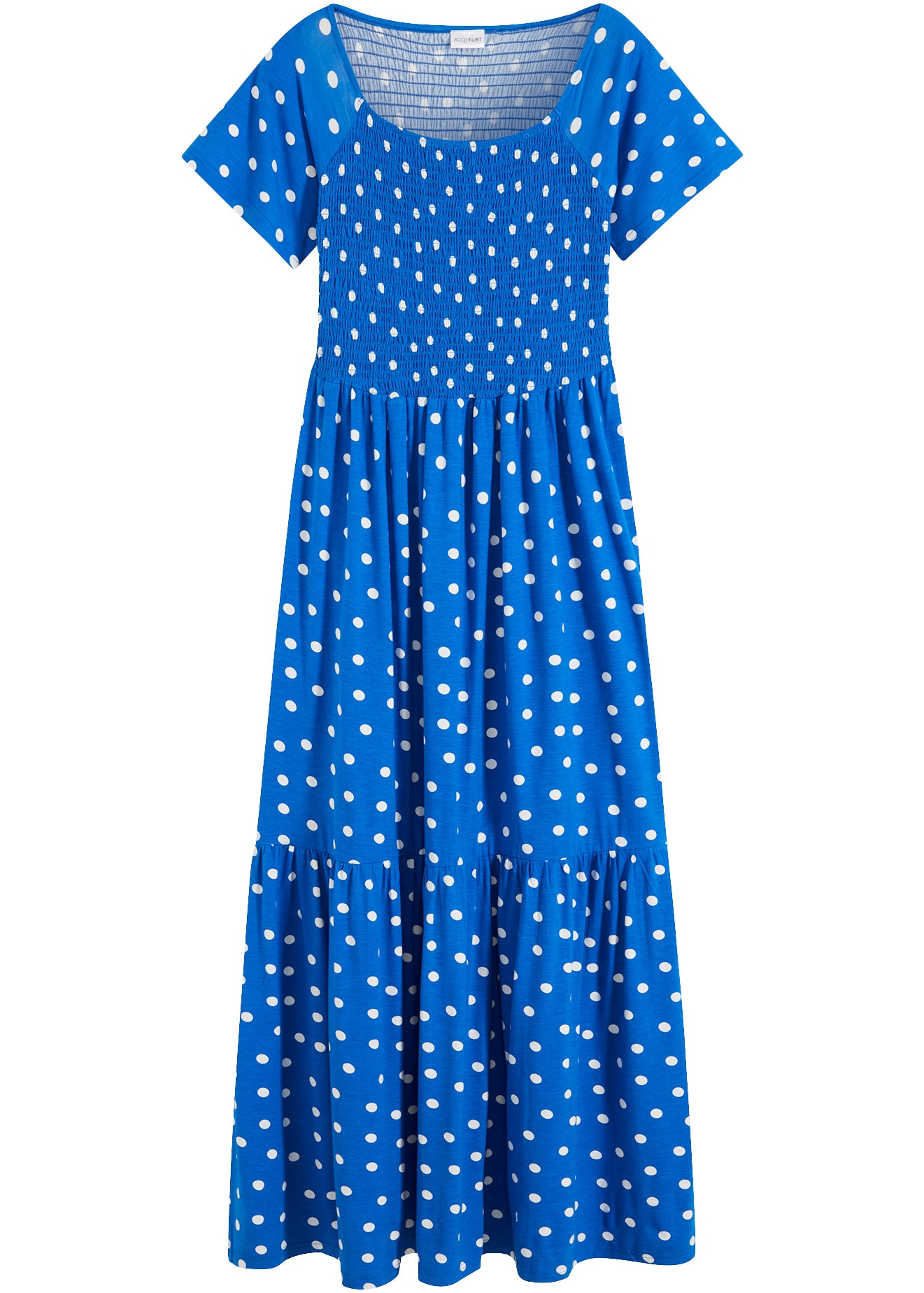 bonprix Maxikleid mit modischem Print, ausgestellte Passform, Kurzarm-Design