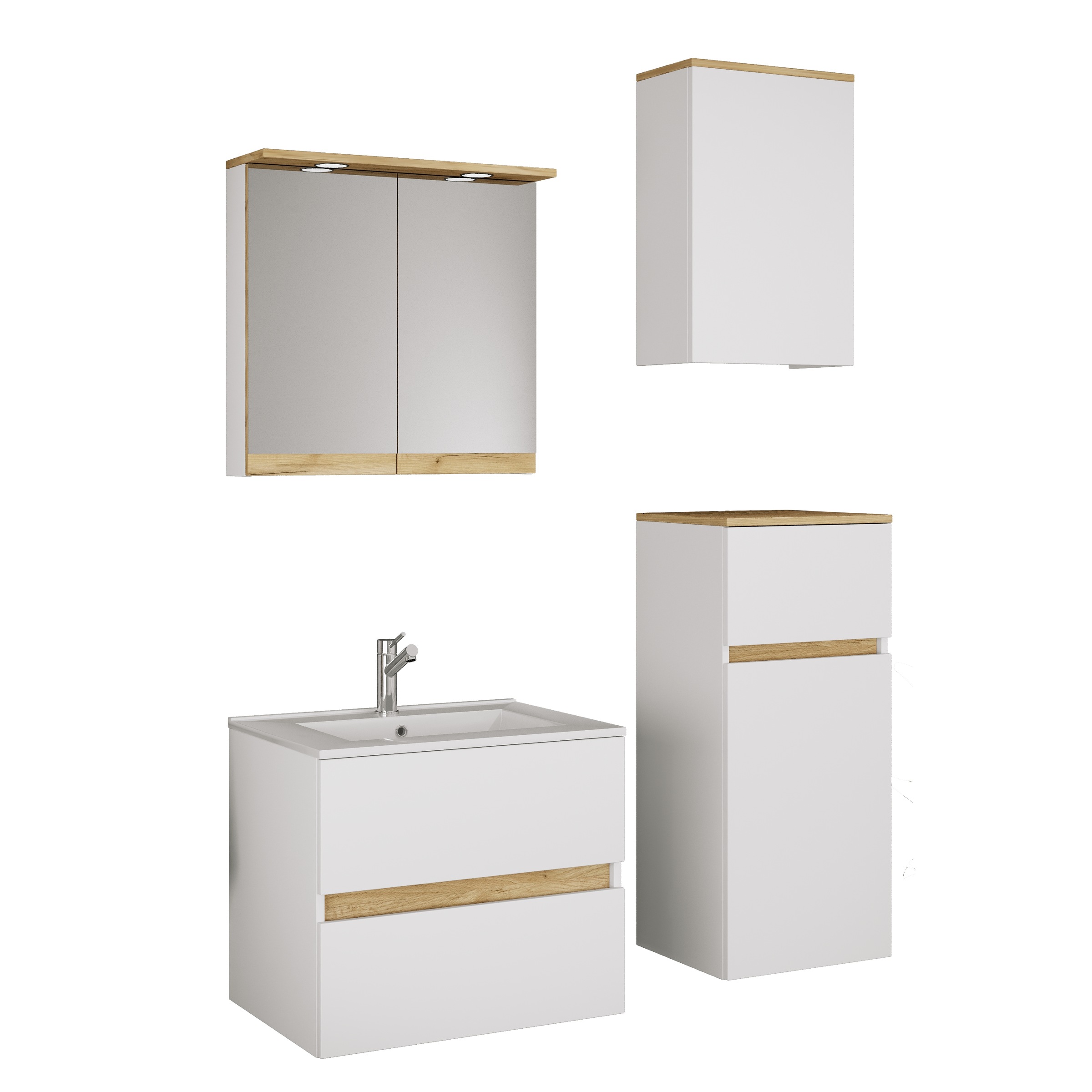 VCM Waschtisch »5 tlg. Badmöbel-Set mit Waschbecken Cosila-I 61 cm« 5 Stk. tlg.