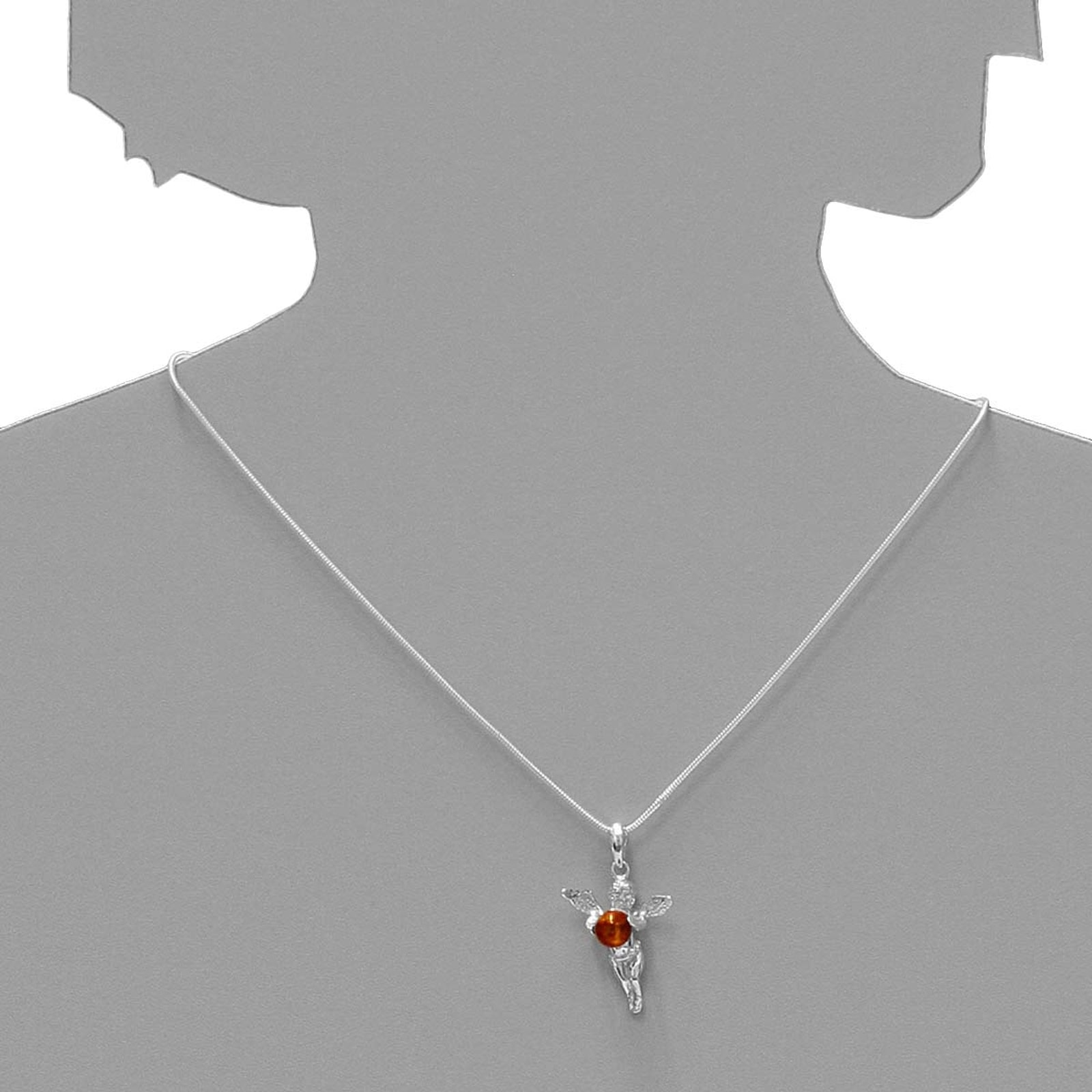 OSTSEE-SCHMUCK Kette mit Anhänger »- Elfe - Silber 925/000 - Bernstein«