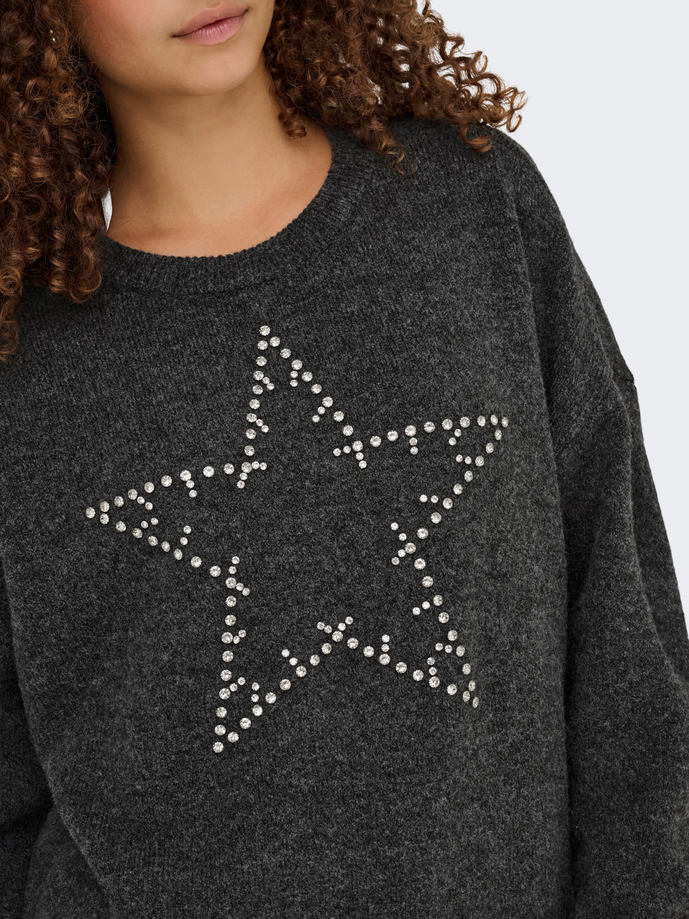 ONLY Strickpullover »ONLRENATA LS O-NECK BLING KNT«