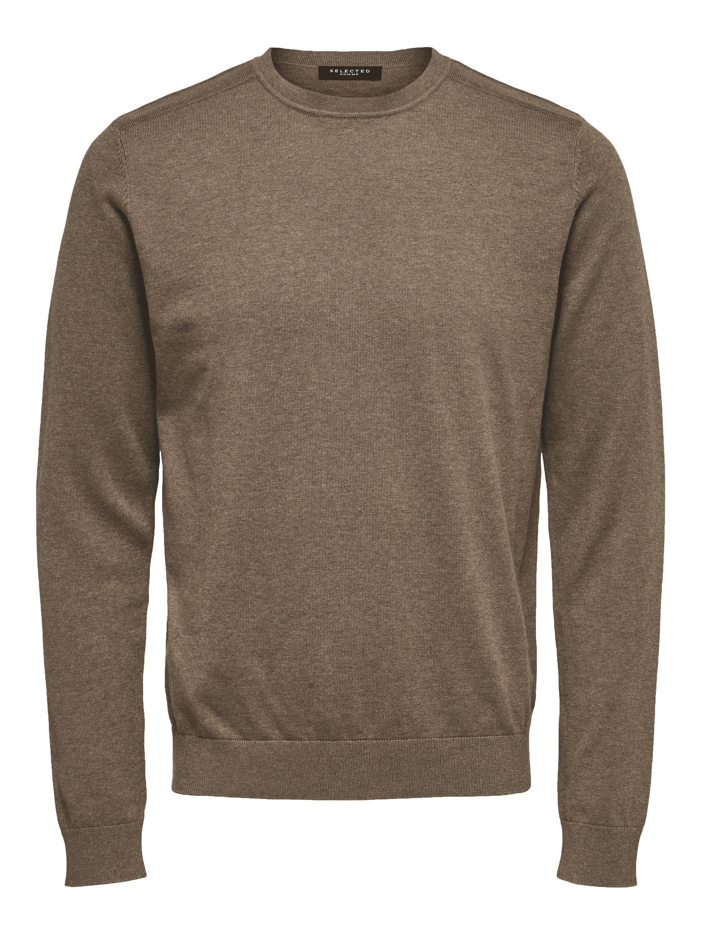 SELECTED Rundhalspullover »SLHBERG CREW NECK NOOS« Baumwolle, regular fit