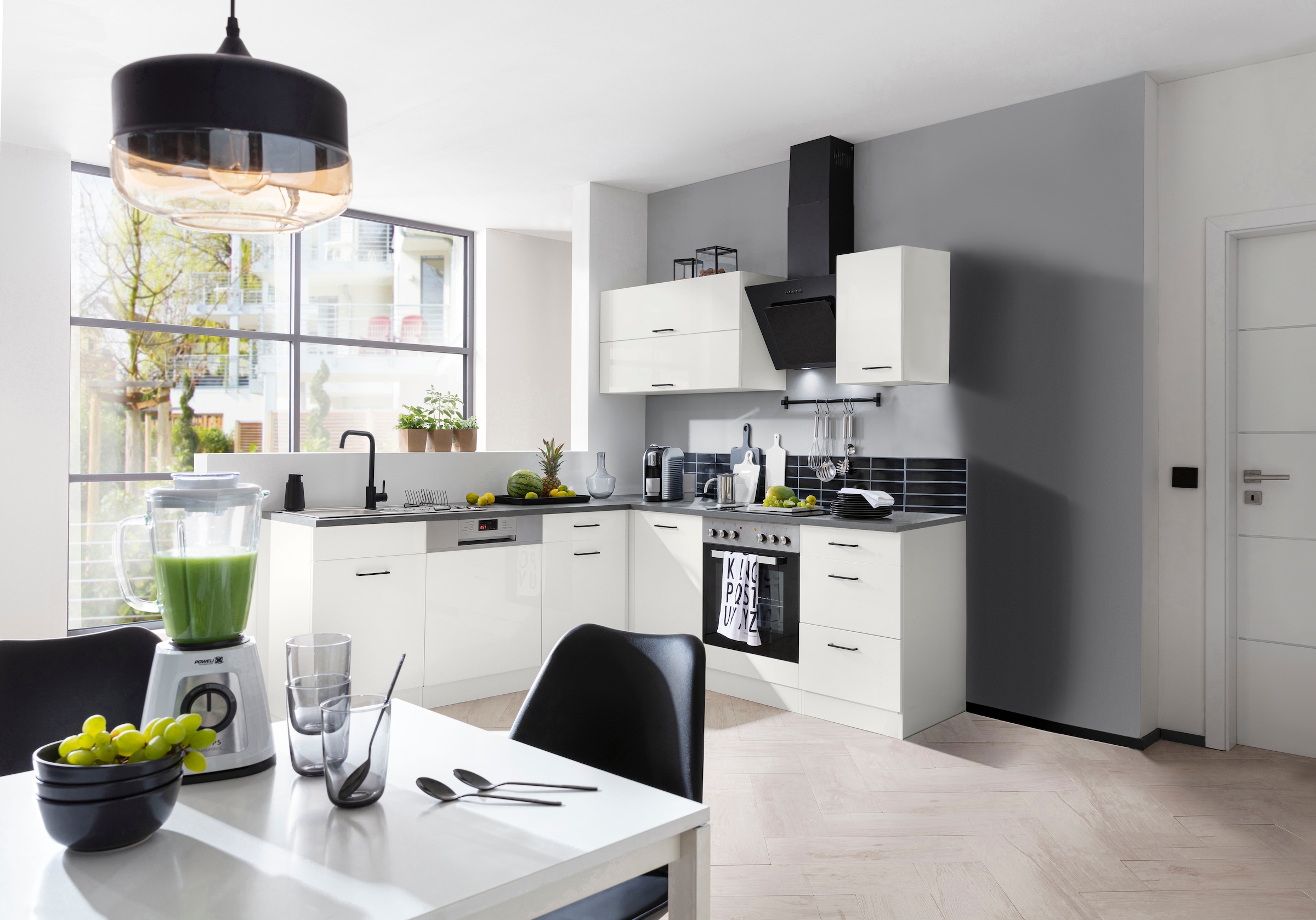 KOCHSTATION Winkelküche »KS-Trier«, mit E-Geräten, Stellbreite 220/220 cm