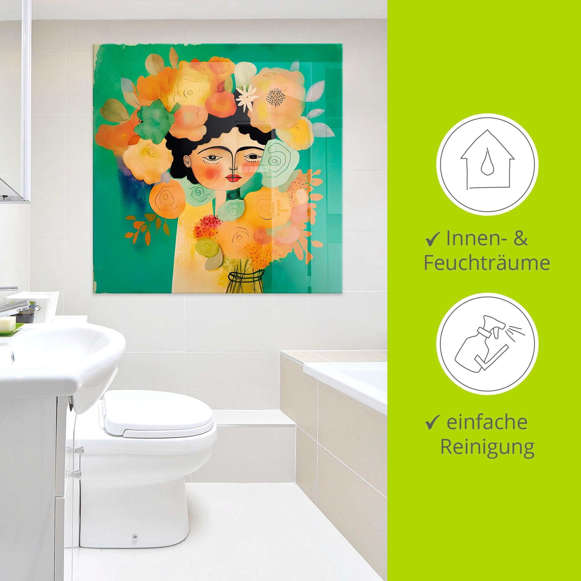 Artland Glasbild »Das Flüstern der Blüte« Bilder von Frauen 1 Stk. tlg. in verschiedenen Größen