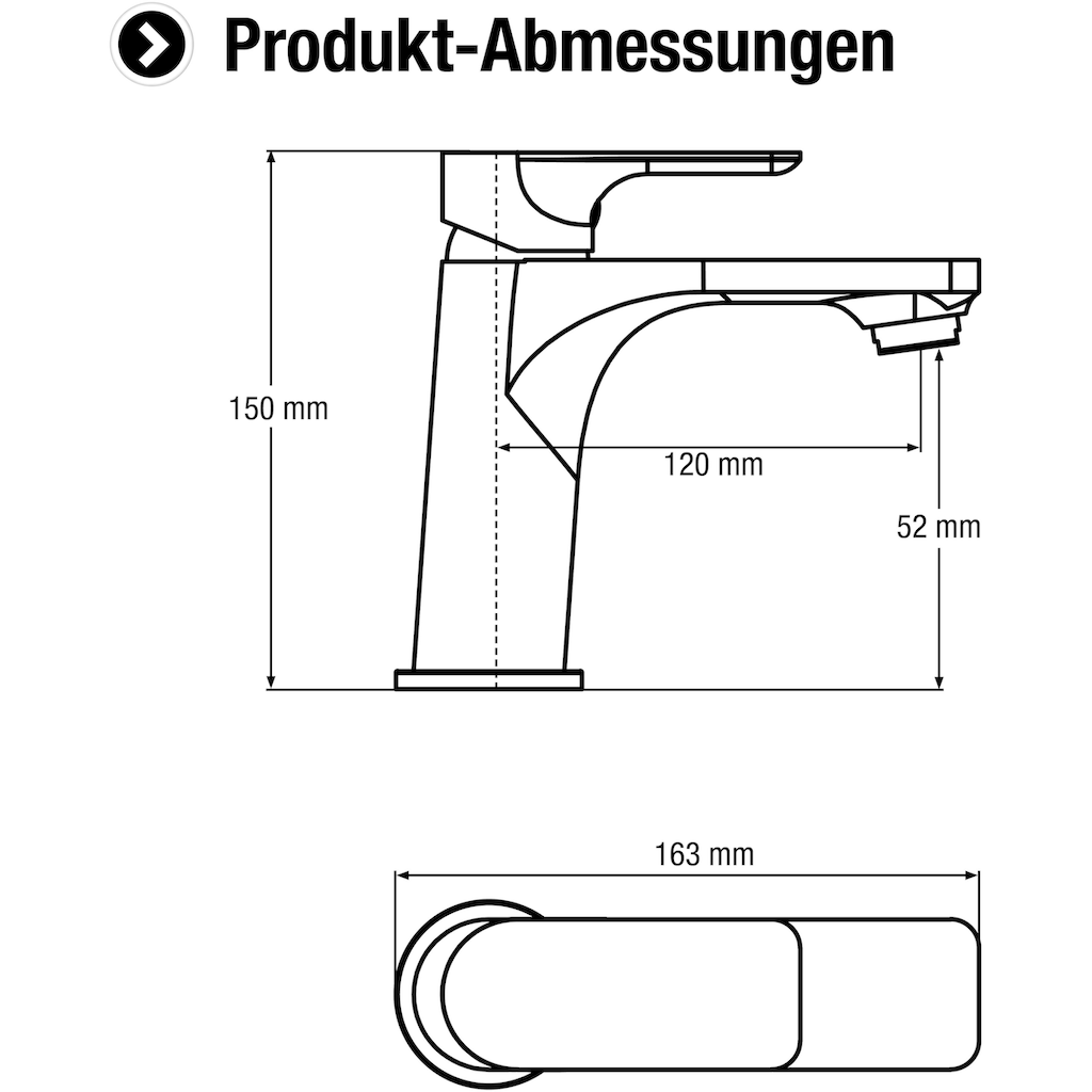 CORNAT Waschtischarmatur »Verchromter Messingkörper - Rundes Design - Normale Auslaufhöhe«