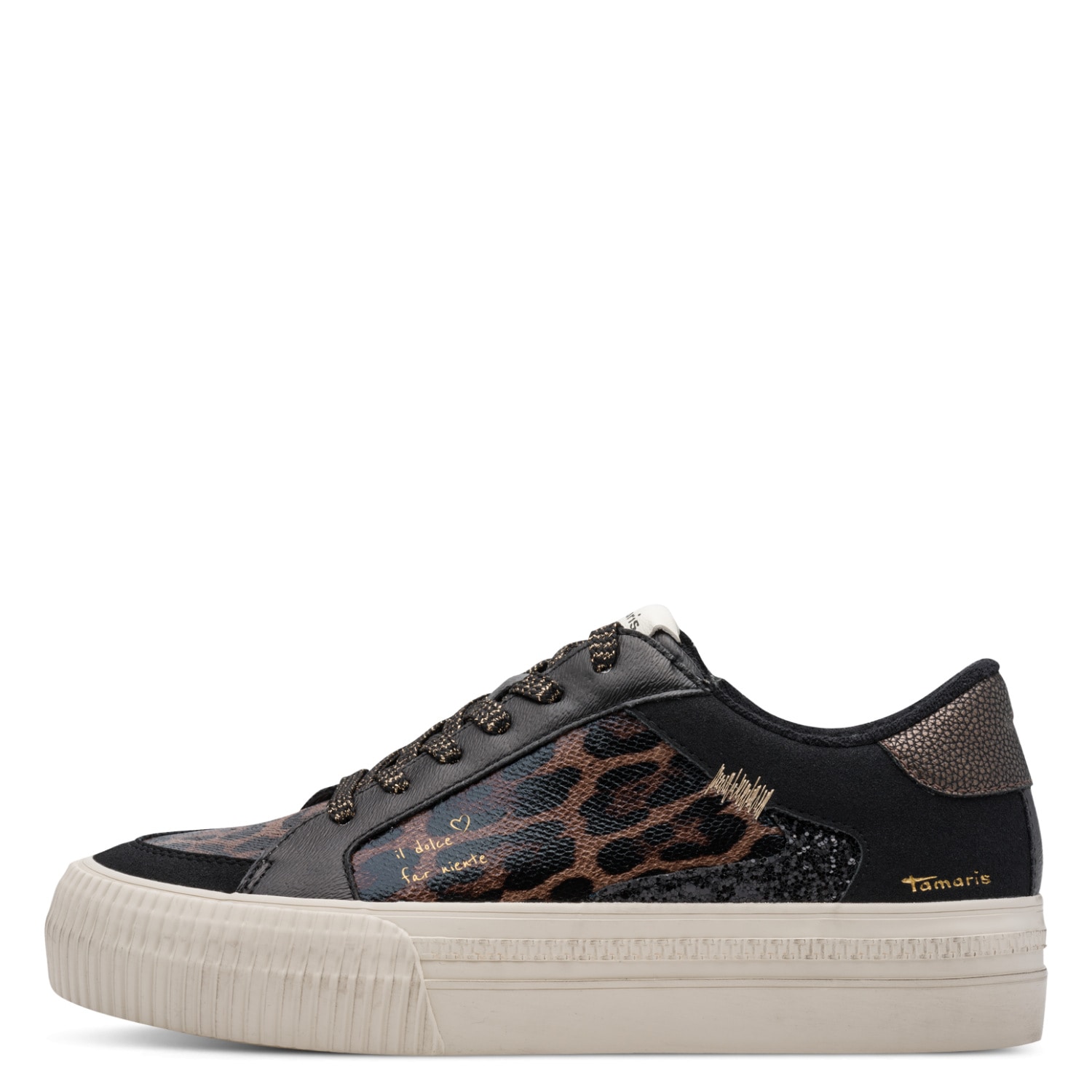 Tamaris Plateausneaker  Freizeitschuh, Halbschuh, Schnürer im angesagten Animal-Look
