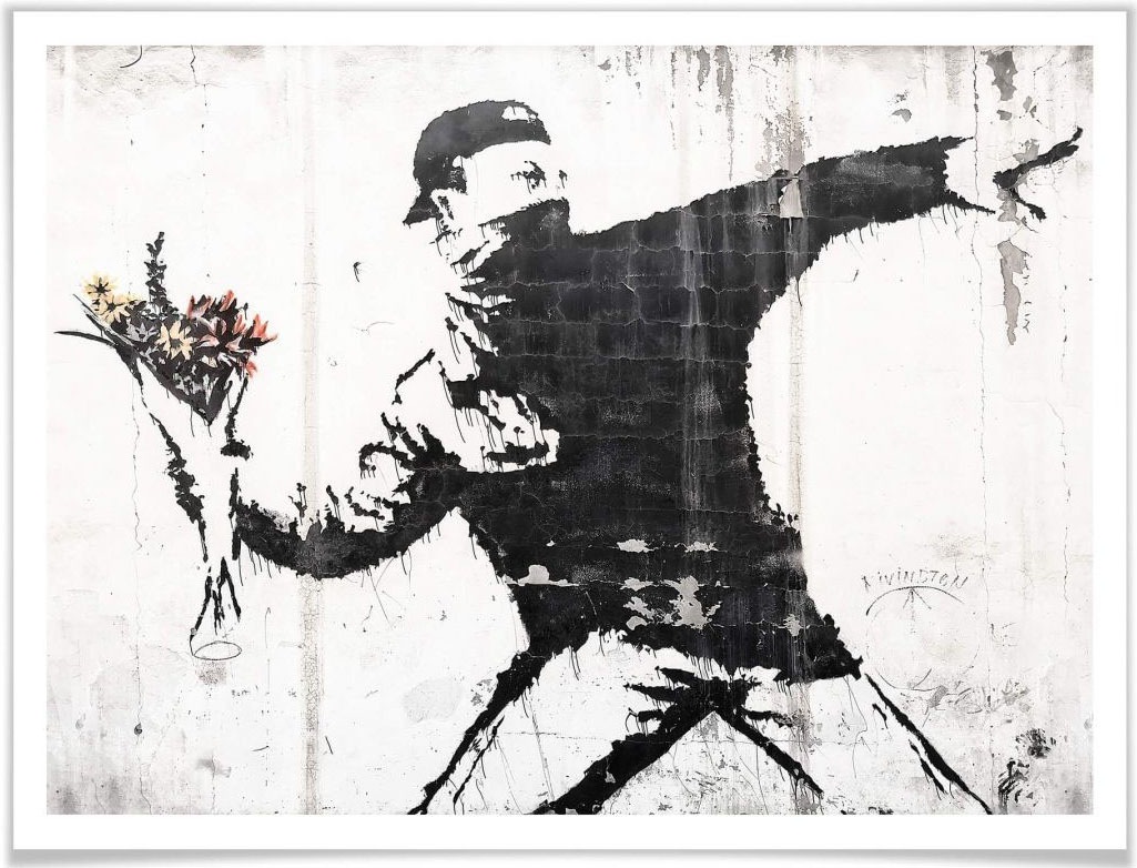 Wall-Art Poster »Graffiti Bilder Der Blumenwerfer«, Menschen, (1 St.), Poster, Wandbild, Bild, Wandposter