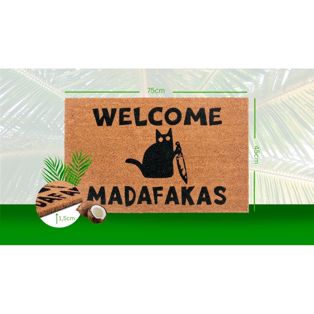 HANSE Home Fußmatte »Mix Mats Kokos Welcome Madafakas«, rechteckig