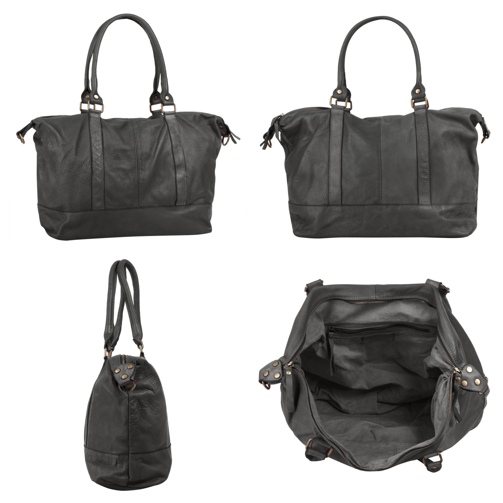 Samantha Look Reisetasche, echt Leder, Made in Italy