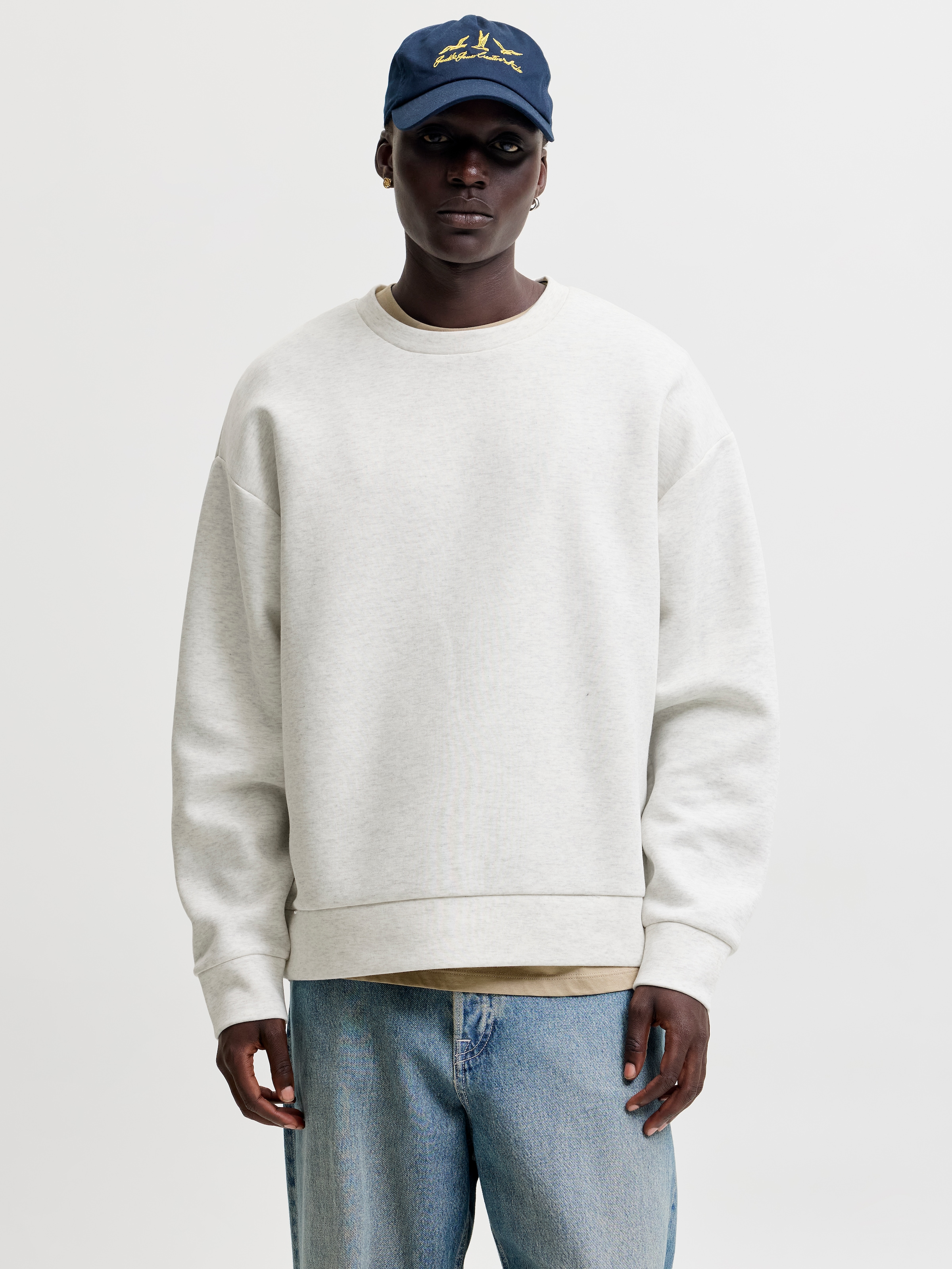 Jack & Jones Sweatshirt »JJEBARRON SWEAT CREW NECK NOOS«, Materialmix, loose fit
