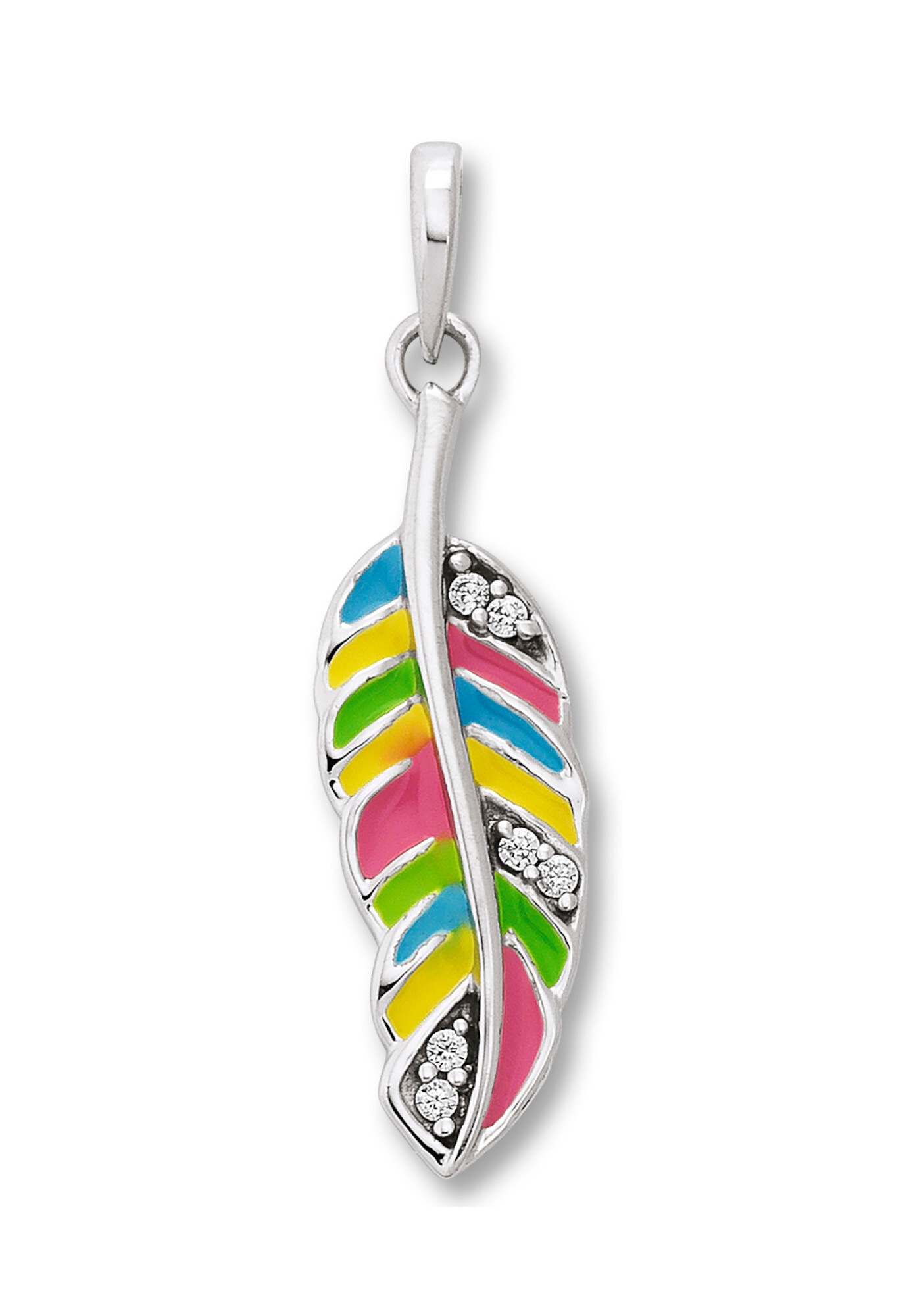 ONE ELEMENT Kette und Anhänger Set »Schmuckset - Set mit Halskette Zirkonia Feder Anhänger aus 925 Silber«