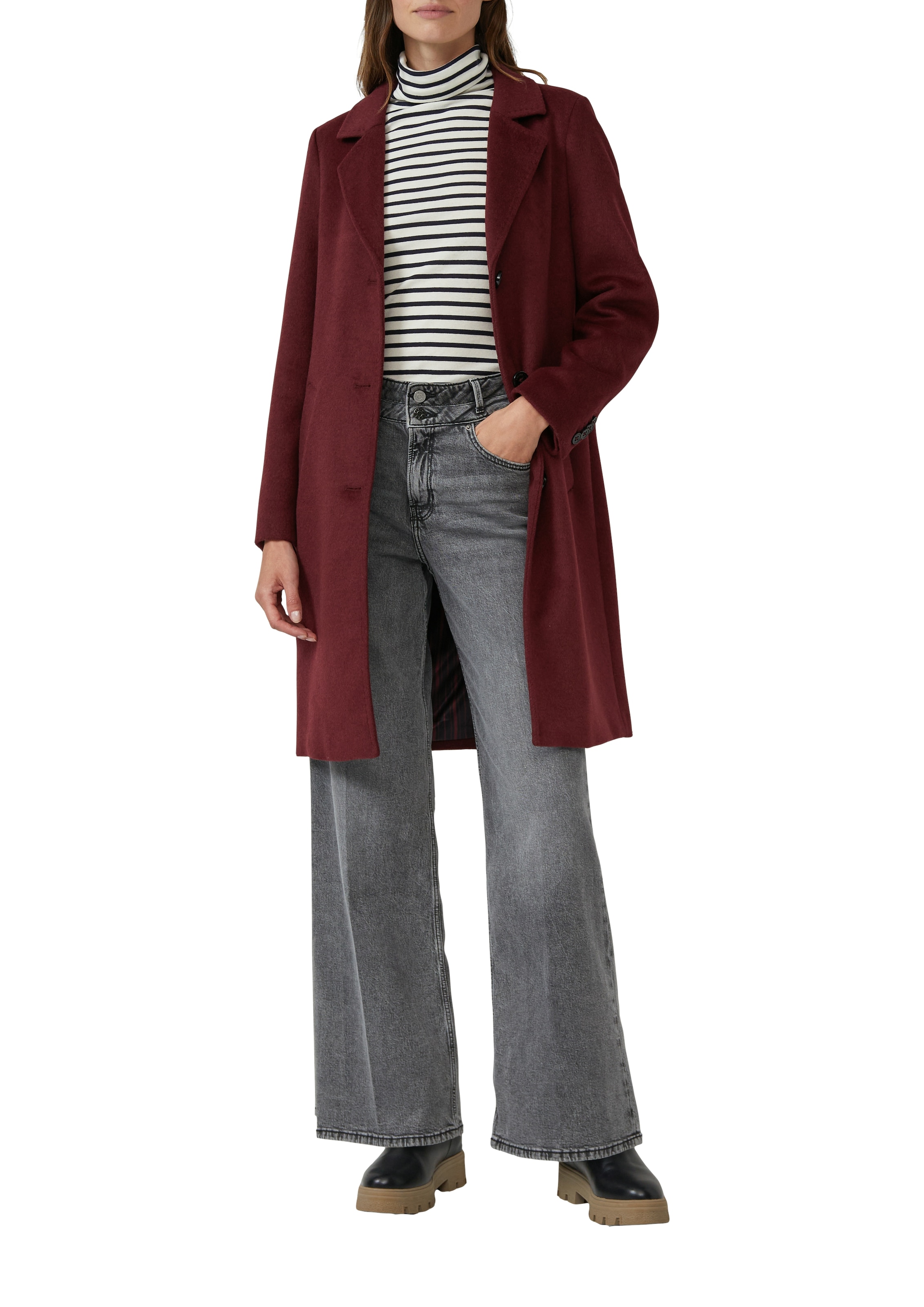 s.Oliver Langmantel mit Reverskragen und Wolle