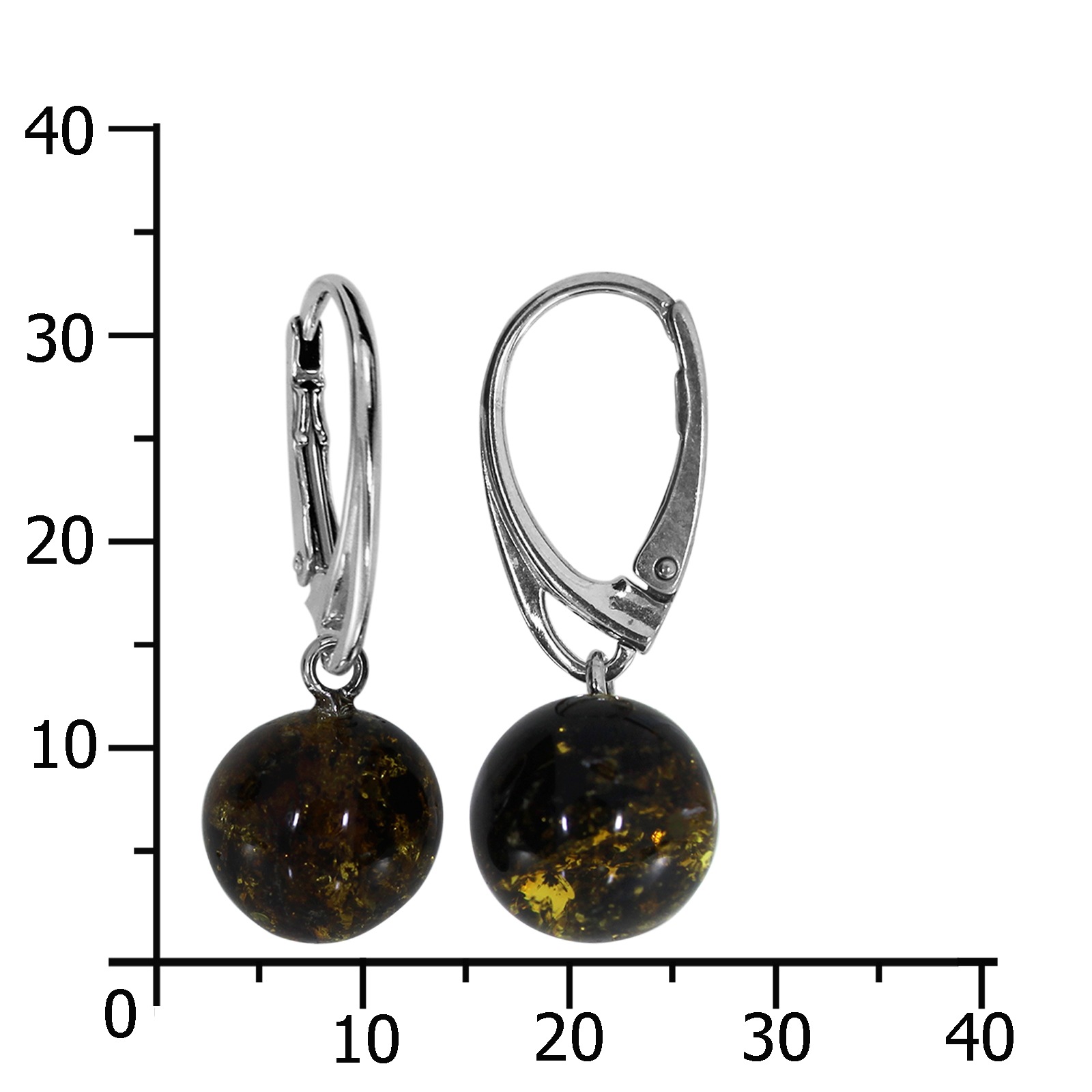 OSTSEE-SCHMUCK Paar Ohrhänger »- Klassisch 9 mm - Silber 925/000 - Bernstein«