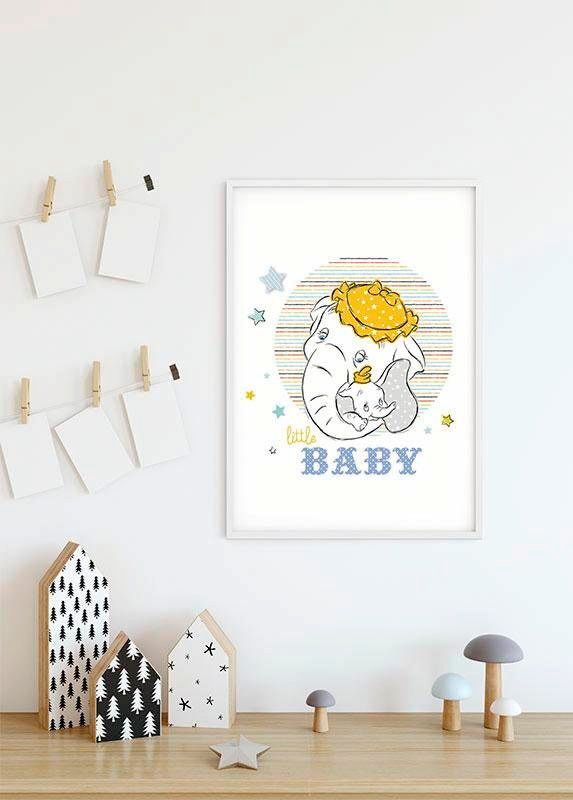 Komar Bild »Dumbo Little Baby«, Disney, (1 St.), Wandbild zur Dekoration im Kinderzimmer - ohne Rahmen