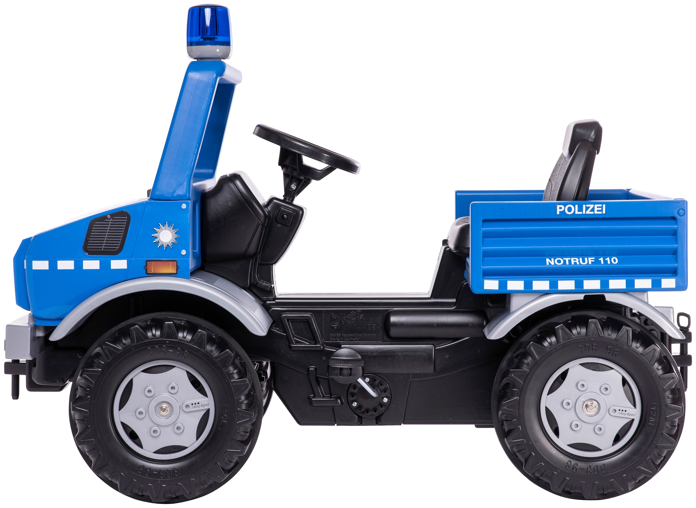 rolly toys® Tretfahrzeug »rollyUnimog Polizei«, inkl. rollyFlashlight