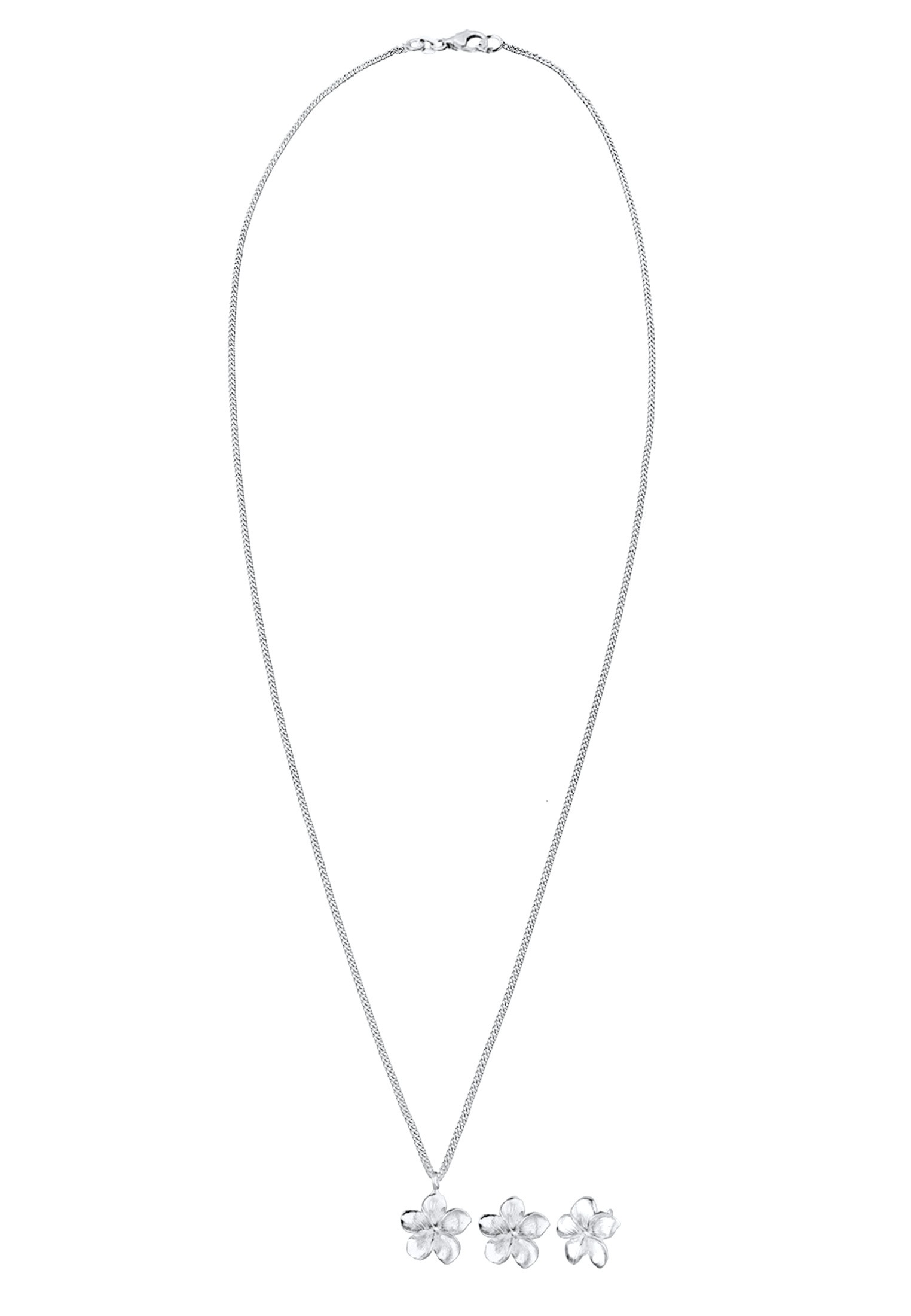 Elli Ohrring und Ketten Set »Schmuckset Frangipani Blüte 925 Sterling Silber« ()