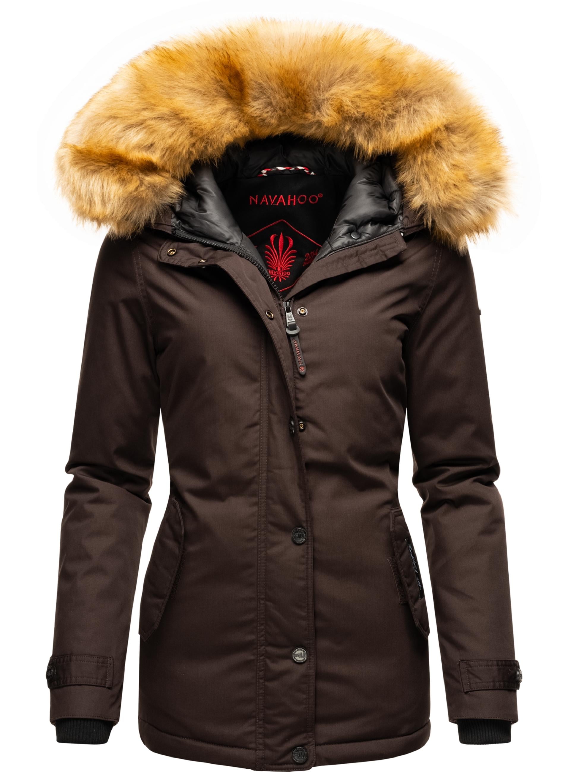 Navahoo Winterjacke »Winterjacke Laura«, mit Kapuze, edler Parka mit Kunstfell-Kapuze