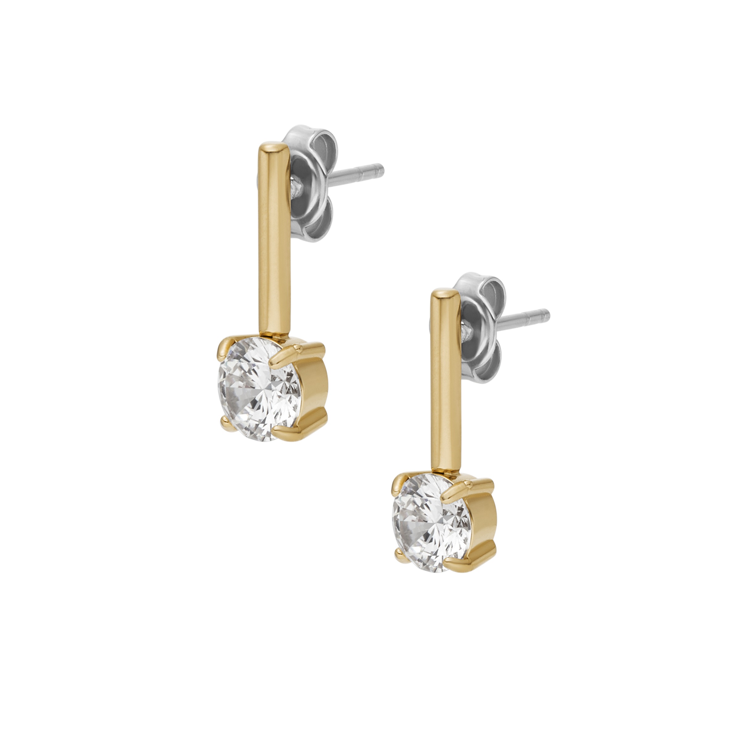 Fossil Paar Ohrhänger »Schmuck Geschenk Edelstahl Ohrringe ELLIS« mit Zirkonia (synth.)