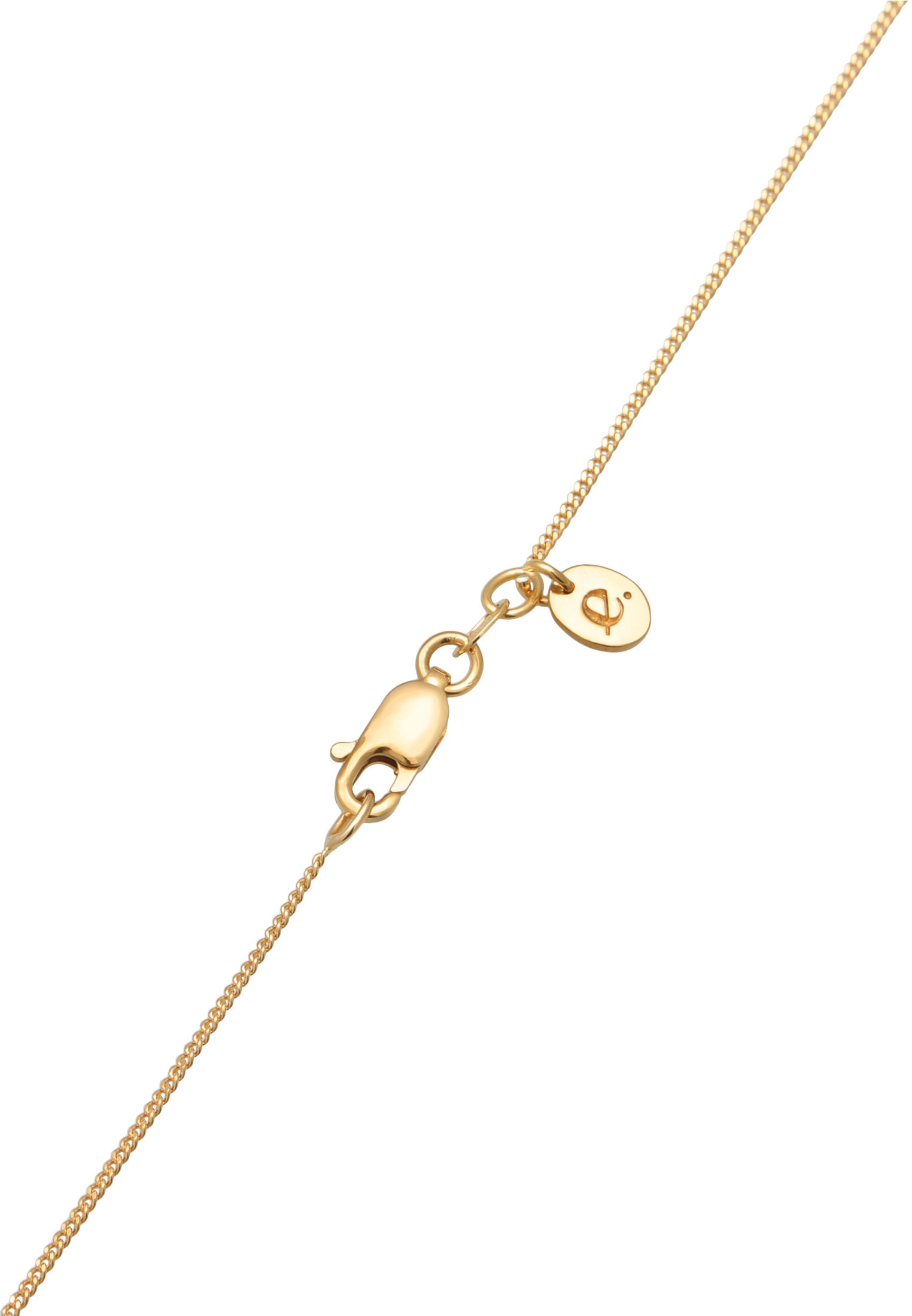 Elli Premium Kette mit Anhänger »Halskette Anhänger Organic Zirkonia Grün 925 Sterling Silber vergoldet«