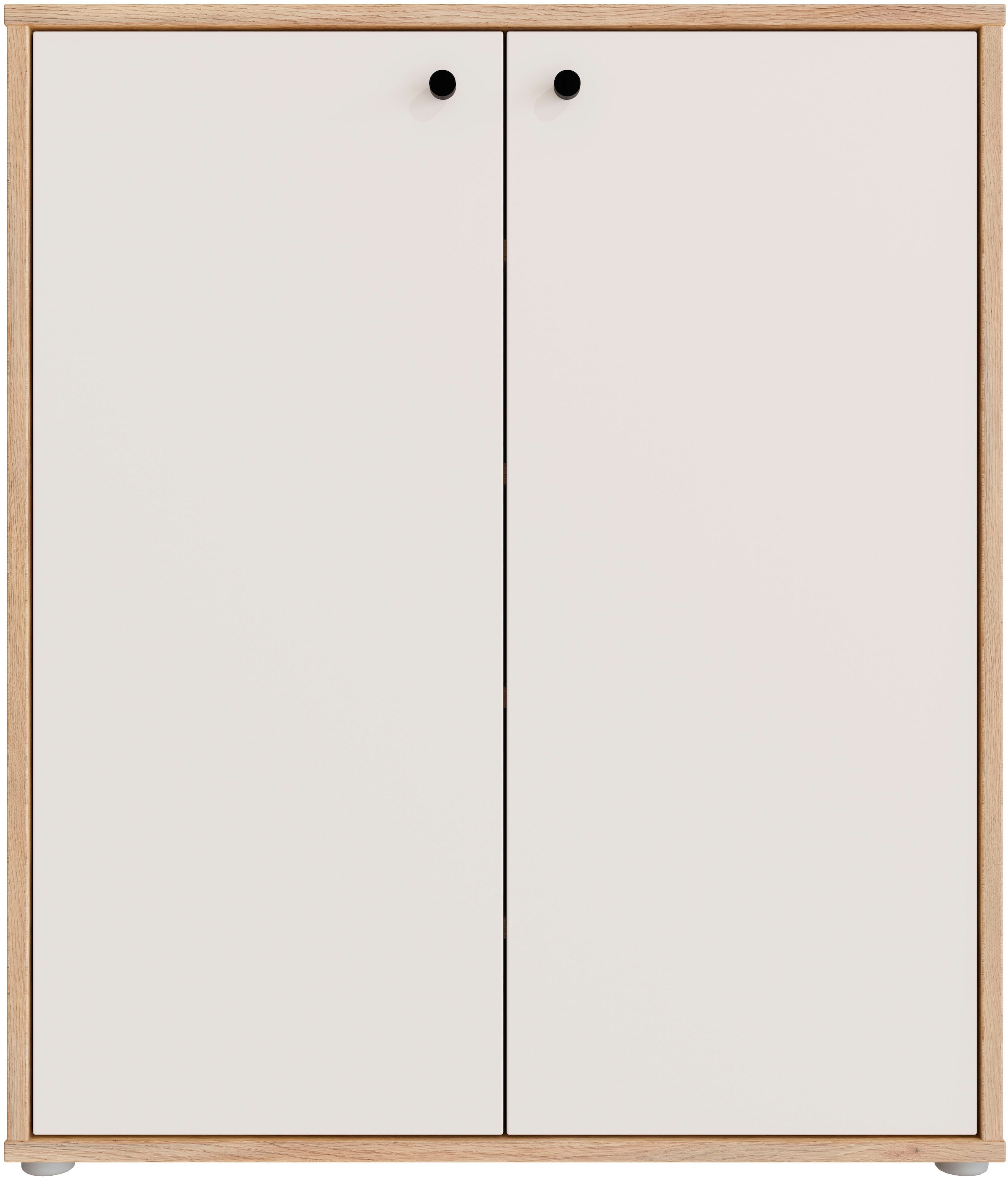 FORTE Schuhschrank Metallgriffe Schwarz B/H/T 83,7/98,3/34,9cm Soft Close