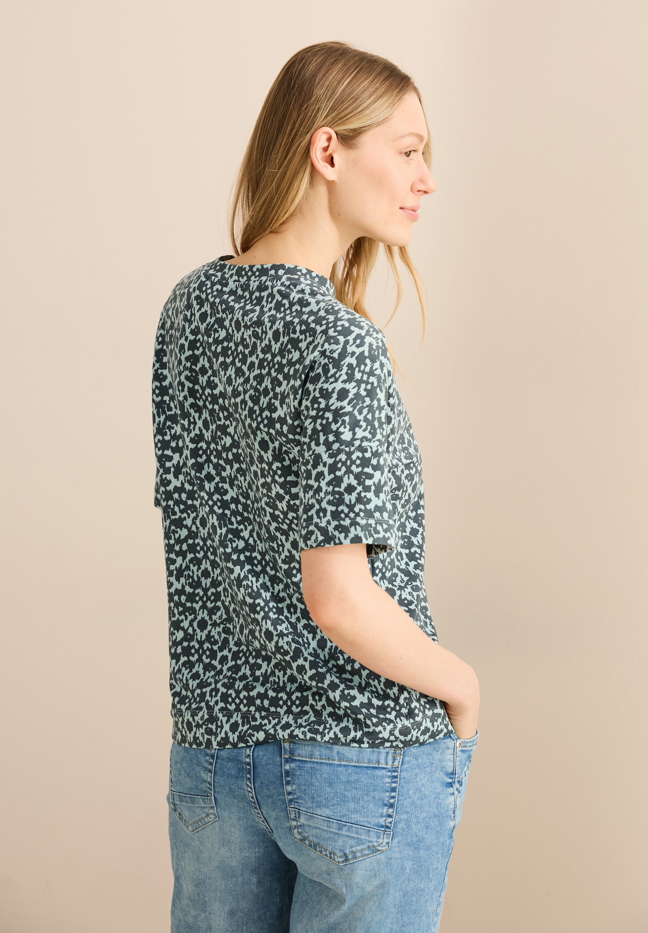 Cecil Print-Shirt, mit Minimalprint und Knopfdetail