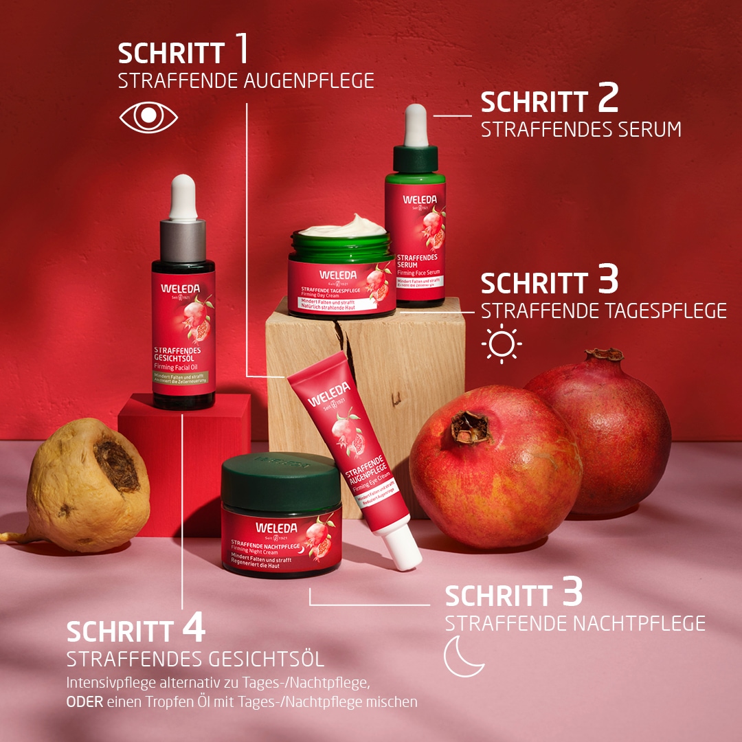 WELEDA Gesichtsserum »Weleda Straffendes Serum Granatapfel & Maca-Peptide« spendet Feuchtigkeit & verbessert die Elastizität