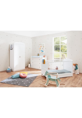 Babyzimmer-Komplettset »Laura, breit«, (Set, 3 St., Kinderbett, Schrank, Wickelkommode)