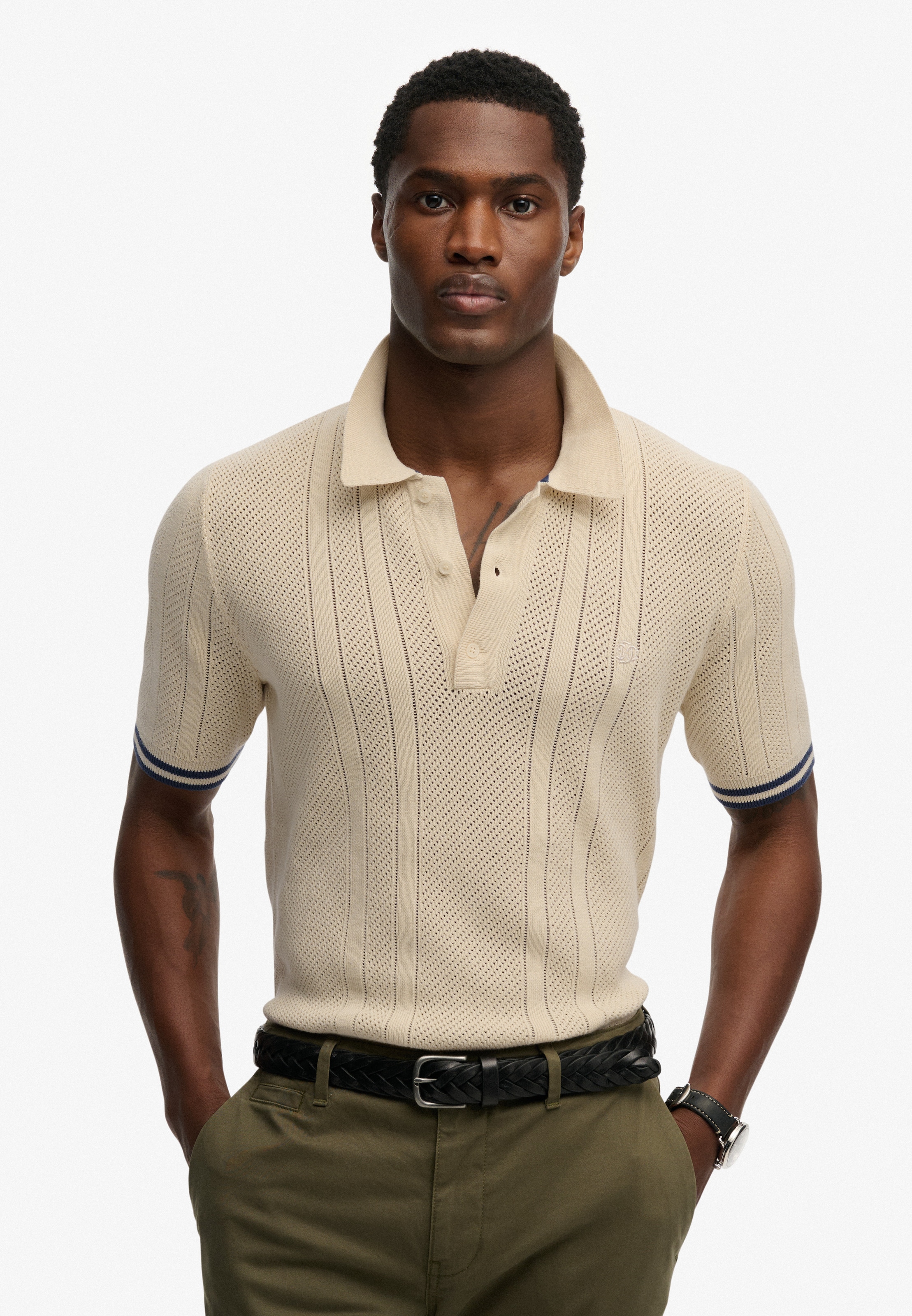 Superdry Poloshirt »KNITTED TEXTURE S/S POLO« Baumwolle, relaxed fit