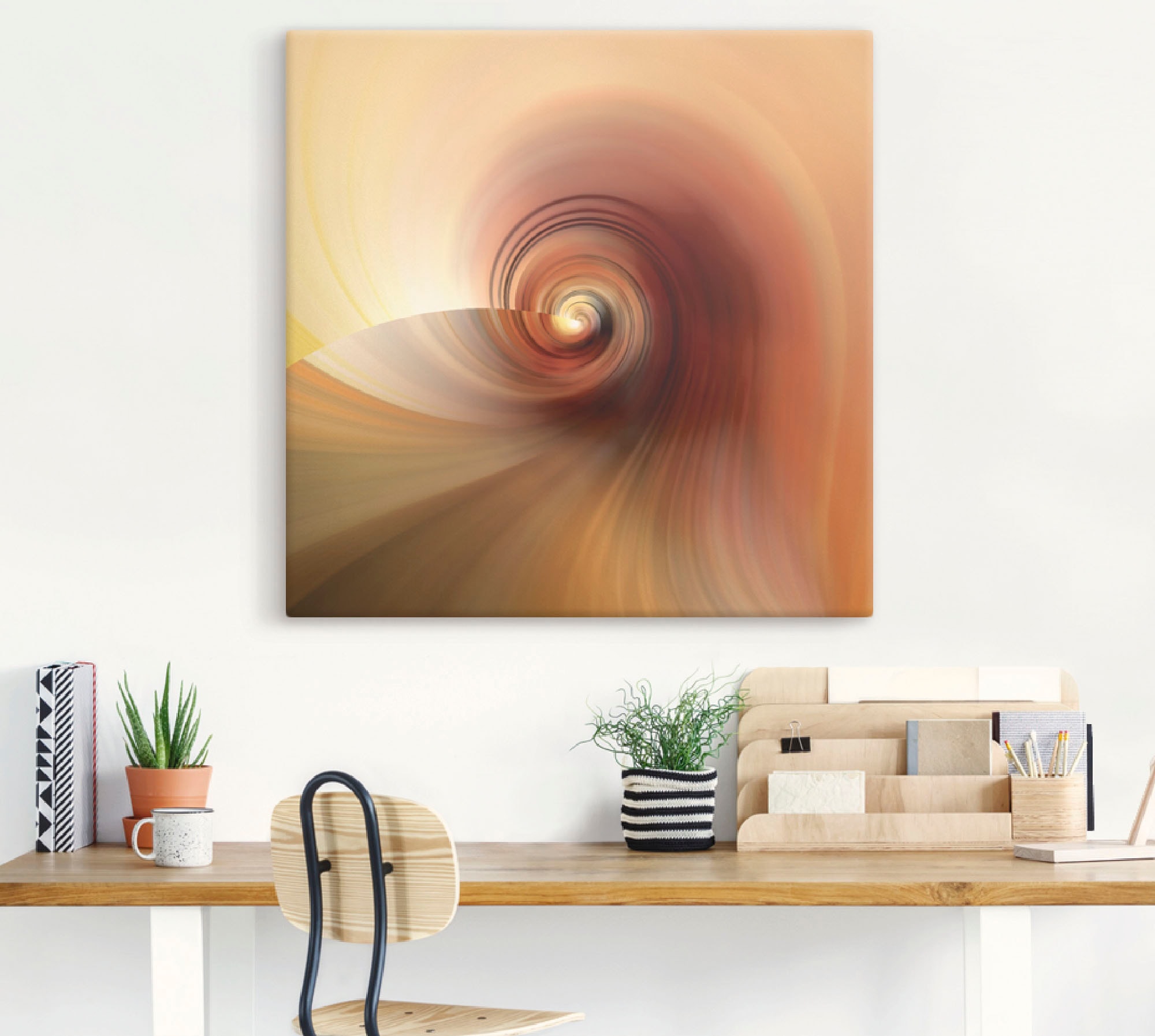 Artland Leinwandbild »Abstraktes in Creme«, Muster, (1 St.), auf Keilrahmen gespannt