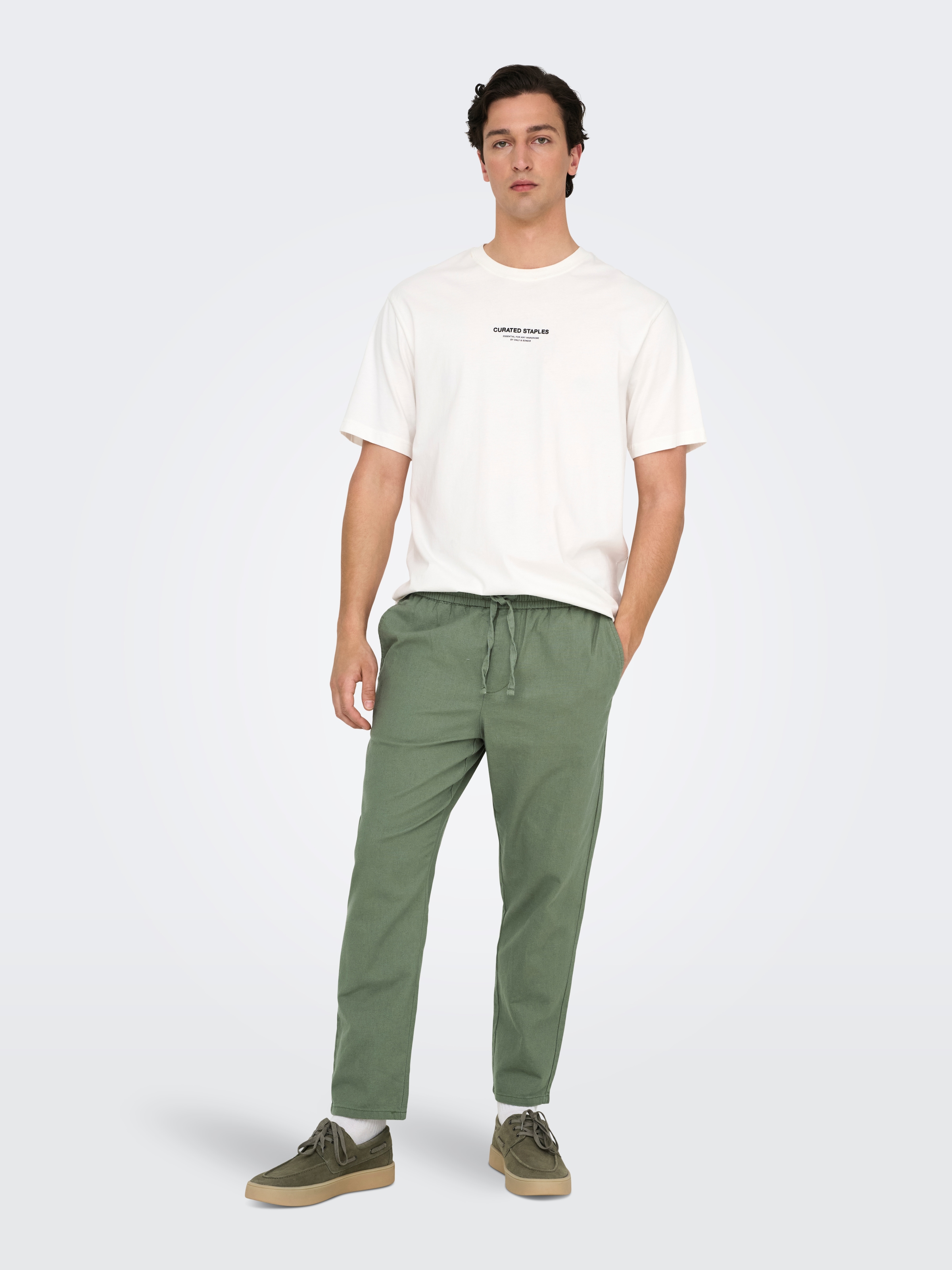 ONLY & SONS Stoffhose »ONSLINUS CROP 0007 COT LIN PNT NOOS«  mit Leinen