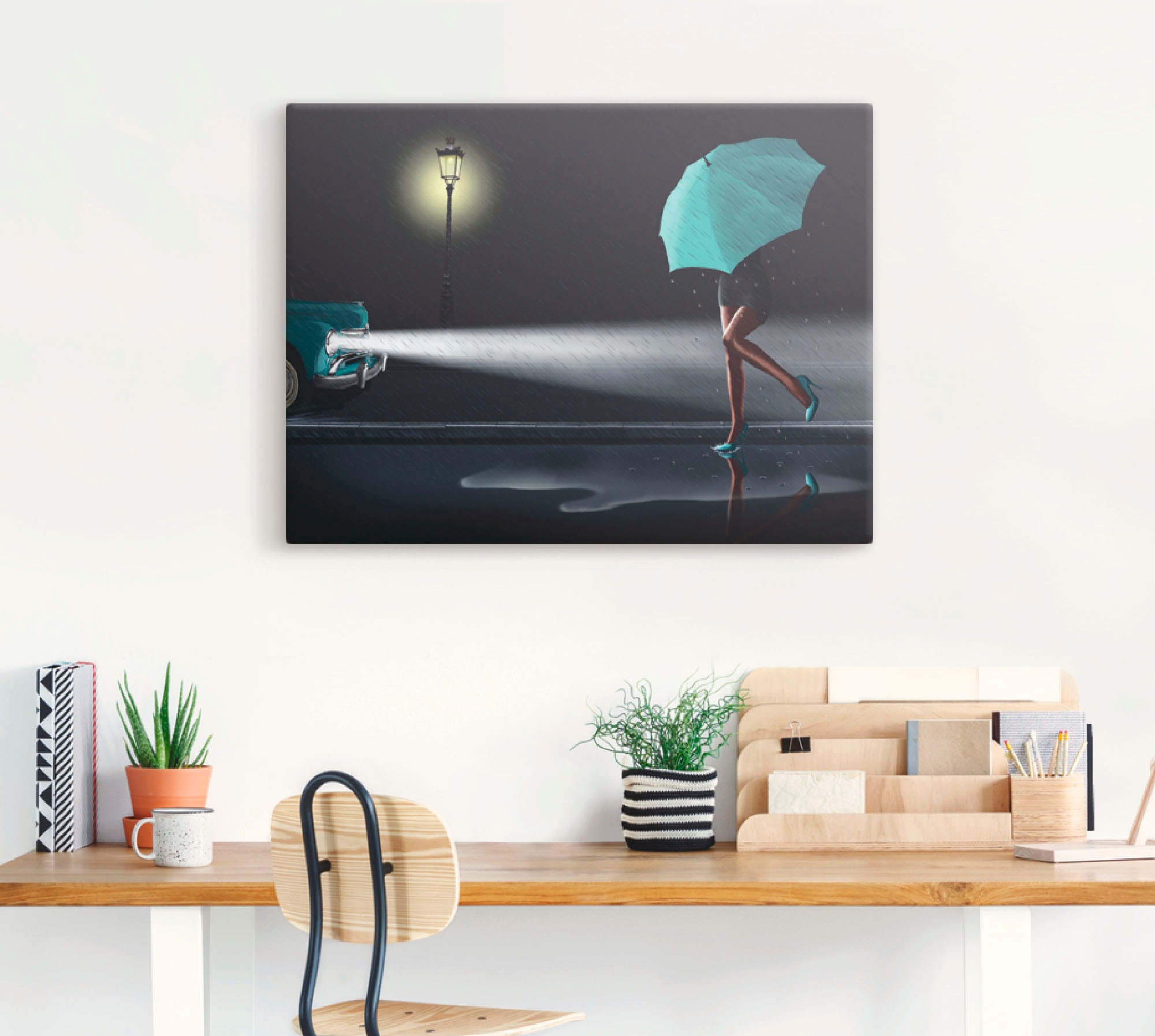 Artland Wandbild »Verregneter Tag 2« Frau 1 Stk. tlg. als Leinwandbild, Poster in verschied. Größen