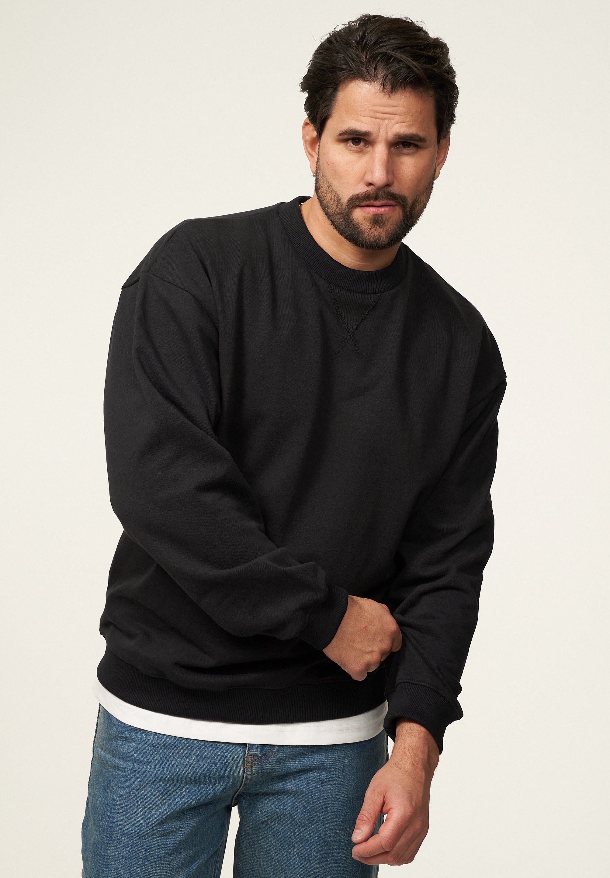 SOULSTAR Sweatshirt »Oversize Crew-Neck Pullover Sweater für Herren«, Herren Oversize Pullover mit Rundhals-Ausschnitt Crew-Neck Sweater
