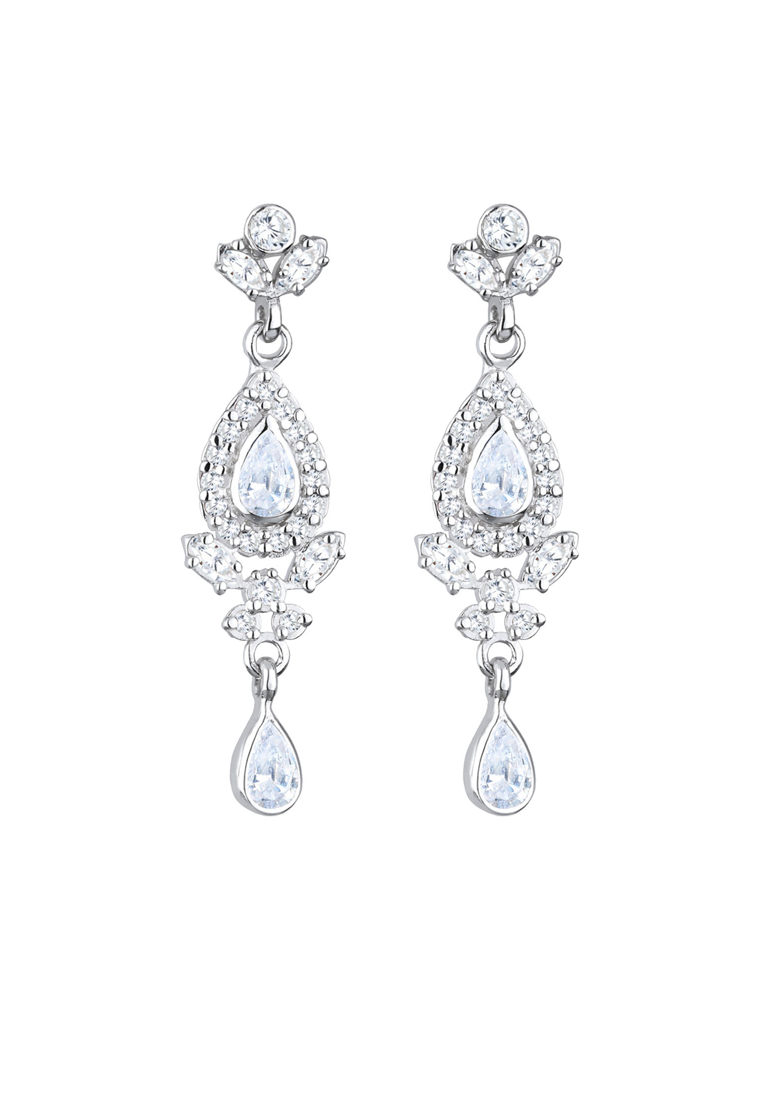 Elli Premium Paar Ohrhänger »Ohrringe Ohrhänger Tropfen Zirkonia Elegant 925 Silber«