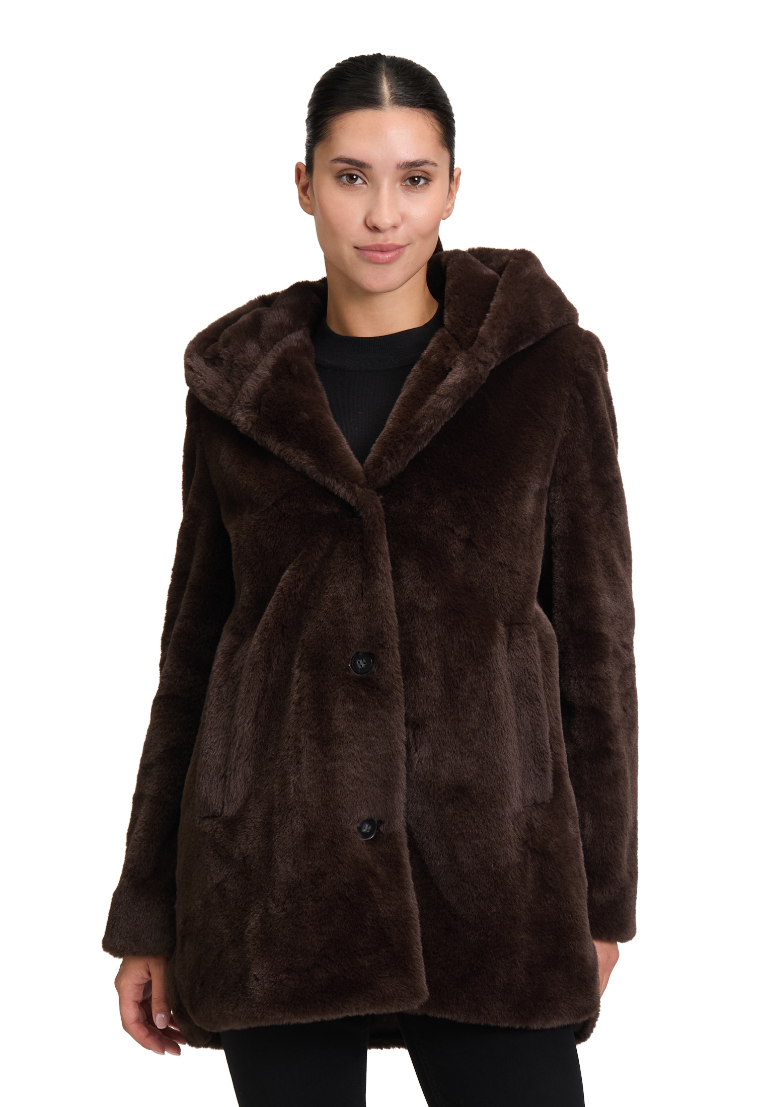 Betty Barclay Plüschjacke »Plüschjacke mit Kapuze«