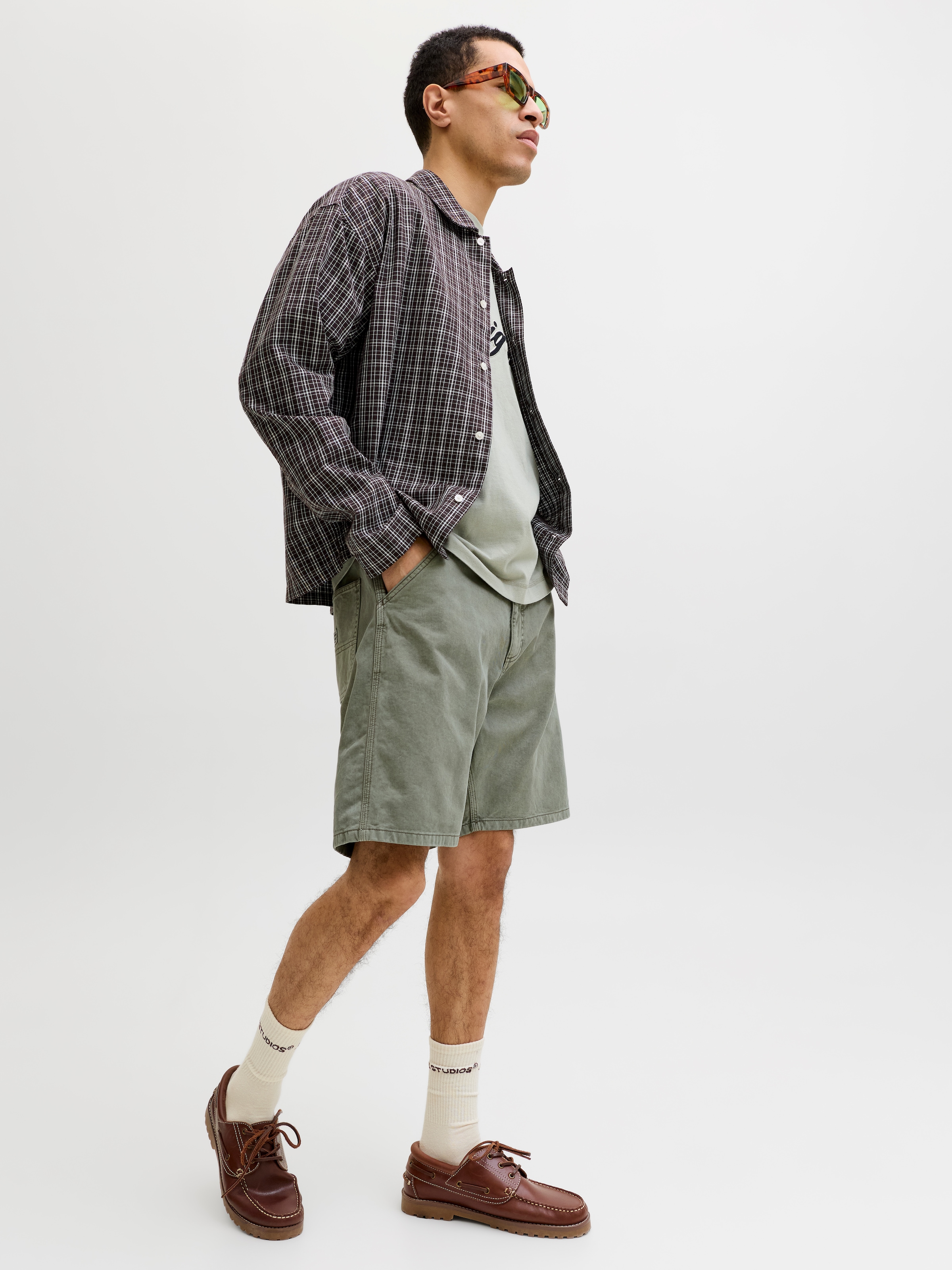 Jack & Jones Chinoshorts »JPSTTONY RAYE WORKER SHORT MID SN«  Baumwolle, 5-Pocket Style