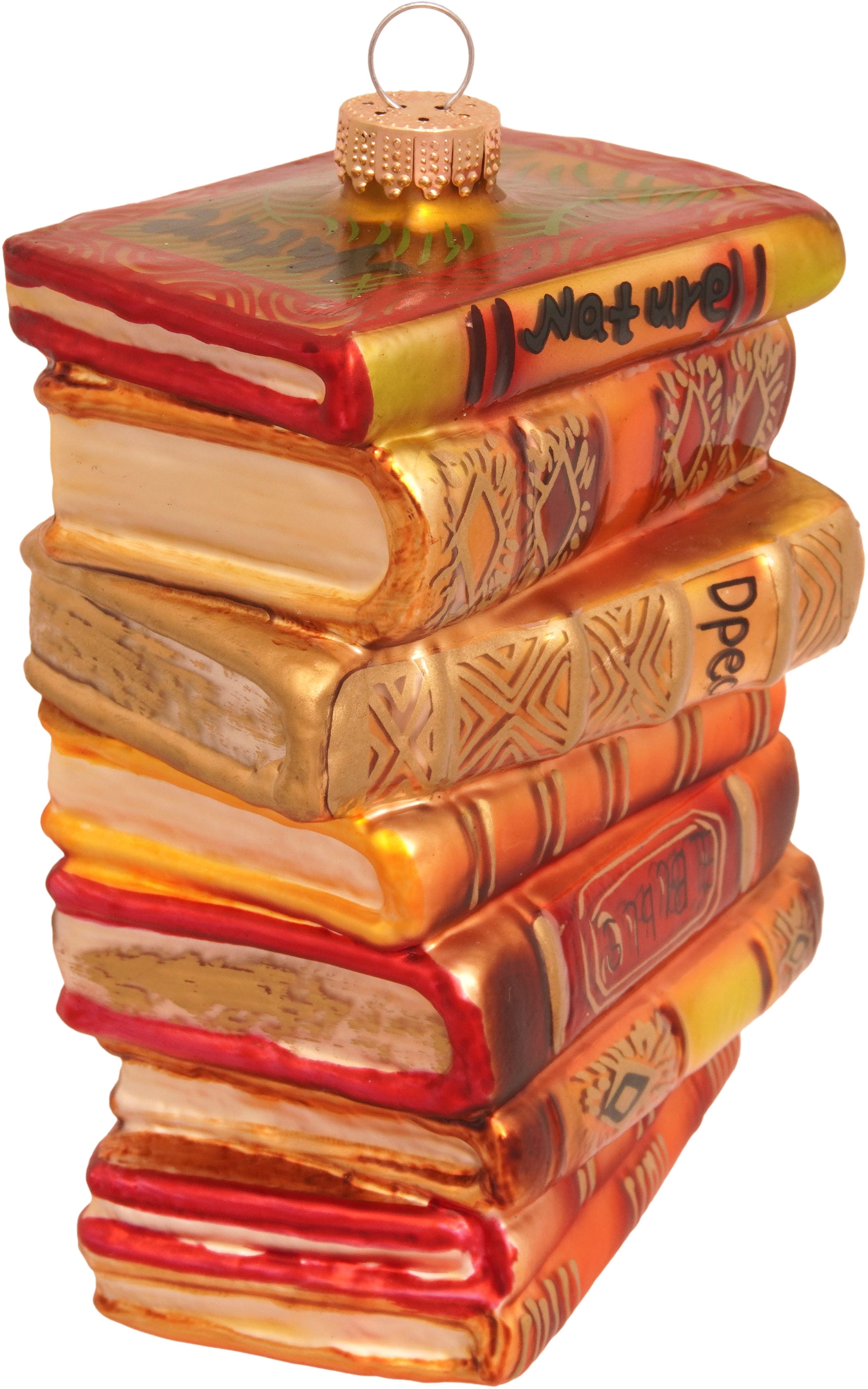 Krebs Glas Lauscha Christbaumschmuck »Antiker Bücherstapel, Weihnachtsdeko, Christbaumschmuck« mundgeblasen